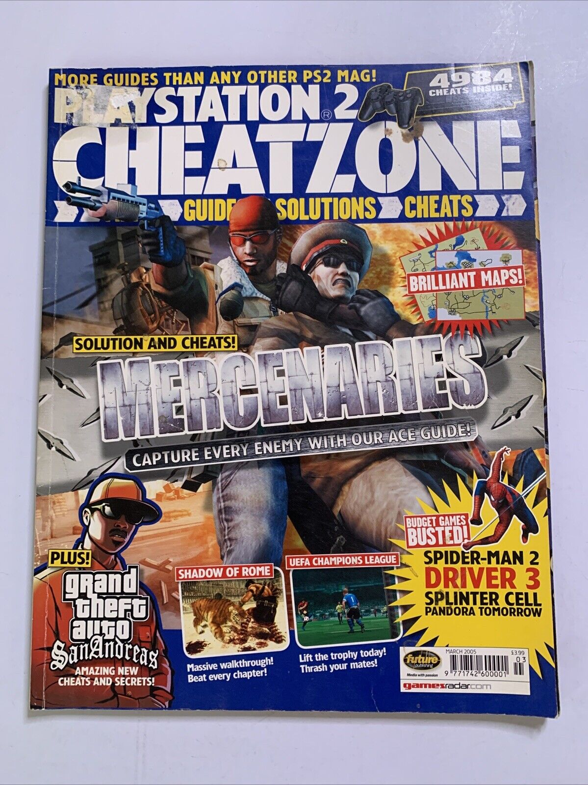 PlayStation 2 CheatZone Magazine March 2005 GTA San Andreas Mercenaries Driver 3
