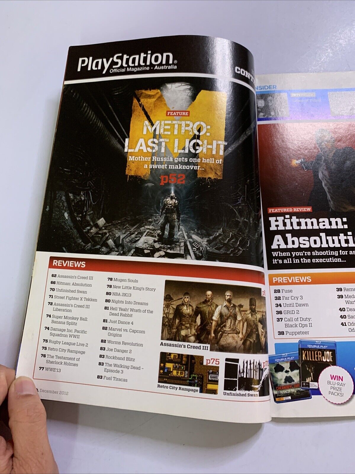 PlayStation Official Magazine Australia December 2012 Hitman Absolution Metro Fu