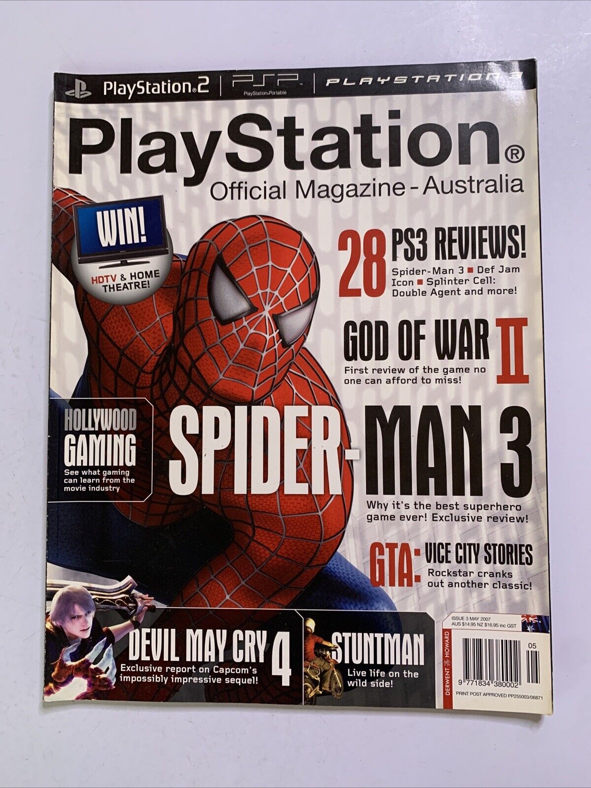 PlayStation Official Magazine Australia May 2007 SpiderMan 3 God Of War 2 Poster
