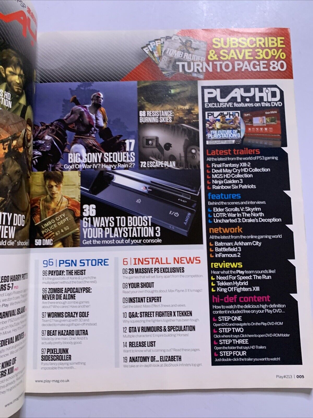 Play PlayStation Magazine No.213 Tomb Raider GTAV PS3 Vita PSP