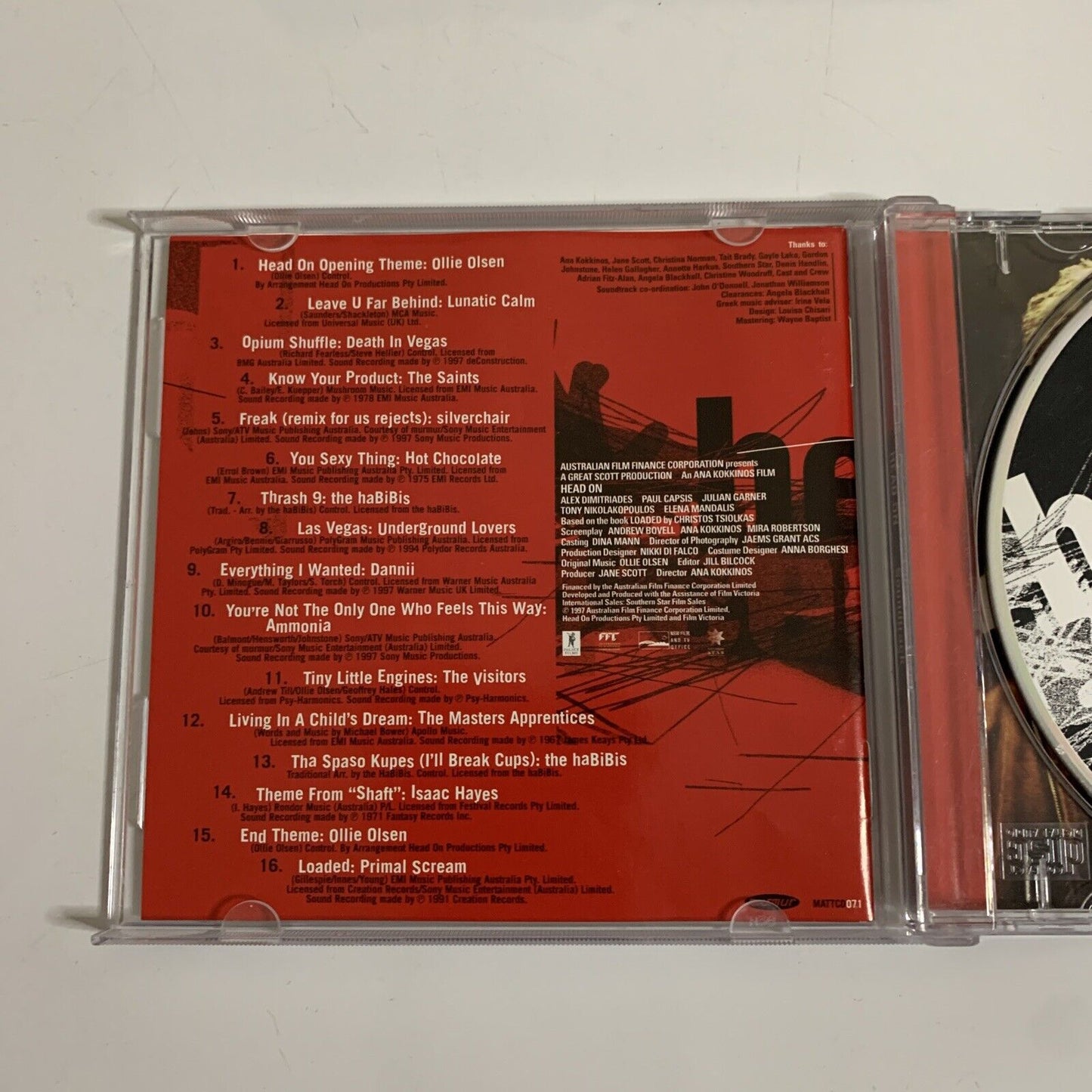 Head On Motion Picture Soundtrack (CD, 1998) Promo MATTCD071