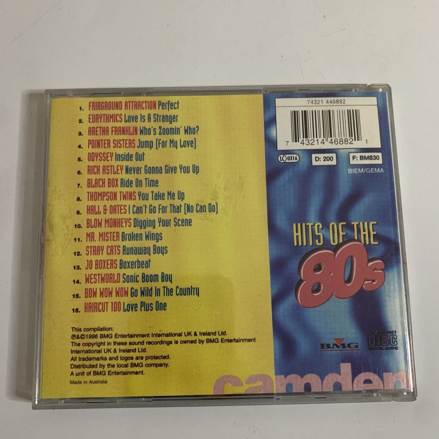 Hits Of The 80s by Various Artist (CD, 1996)