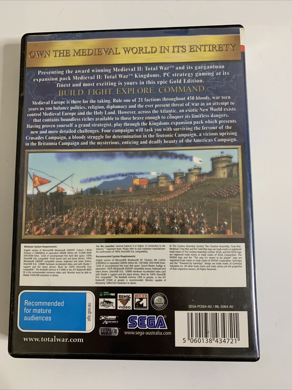 Medieval II Total War + Kingdoms Gold Edition PC DVD SEGA