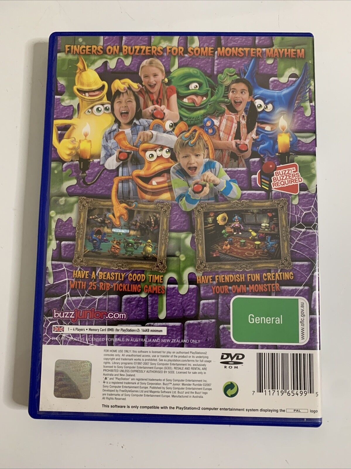 Buzz Junior Monster Rumble PS2 Sony PlayStation 2 2007 PAL Game