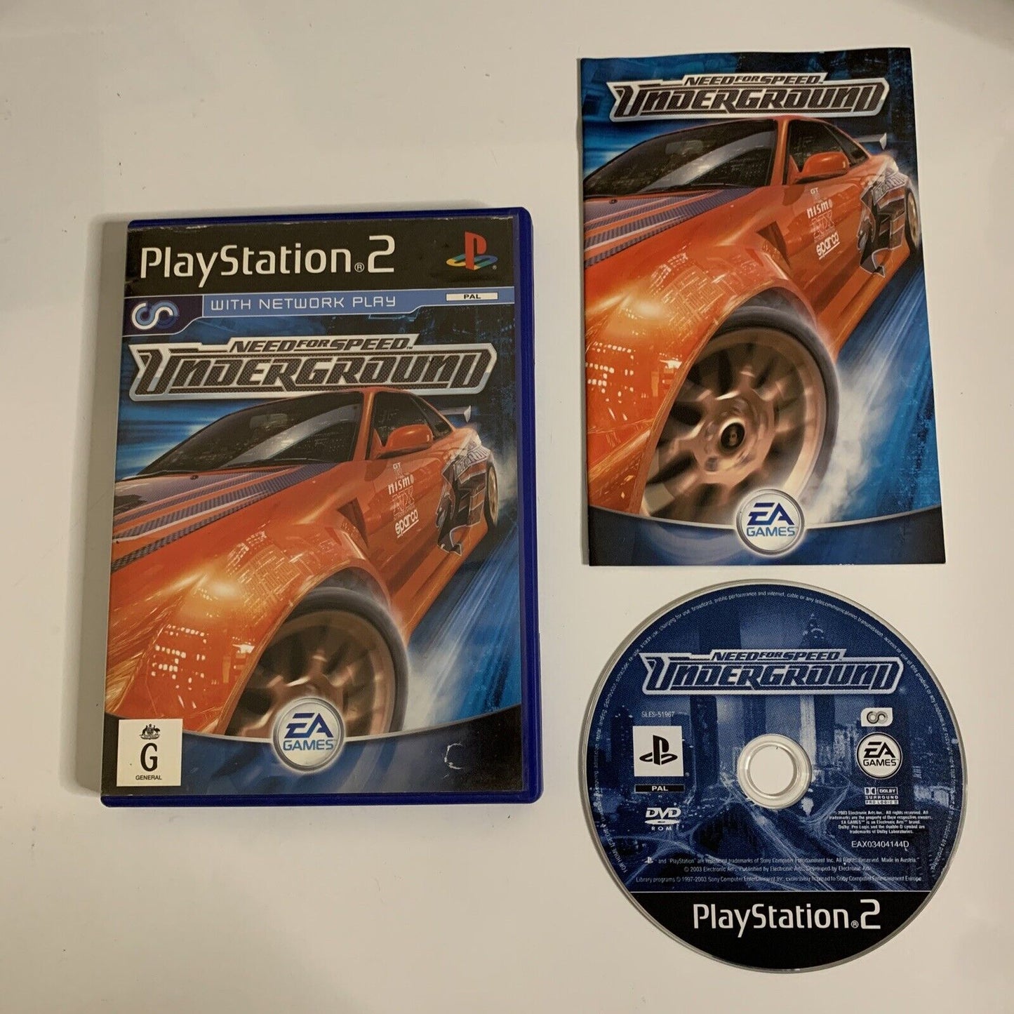 Need For Speed: Underground PS2 Playstation 2 PAL Racing 2003 Game Complete