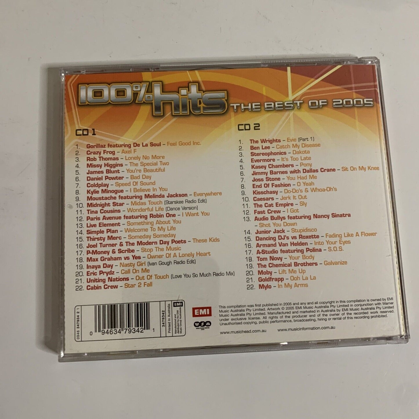 100% Hits: the Best of 2005 by Various (CD, 2-Disc Set, 2005) Compilation Album