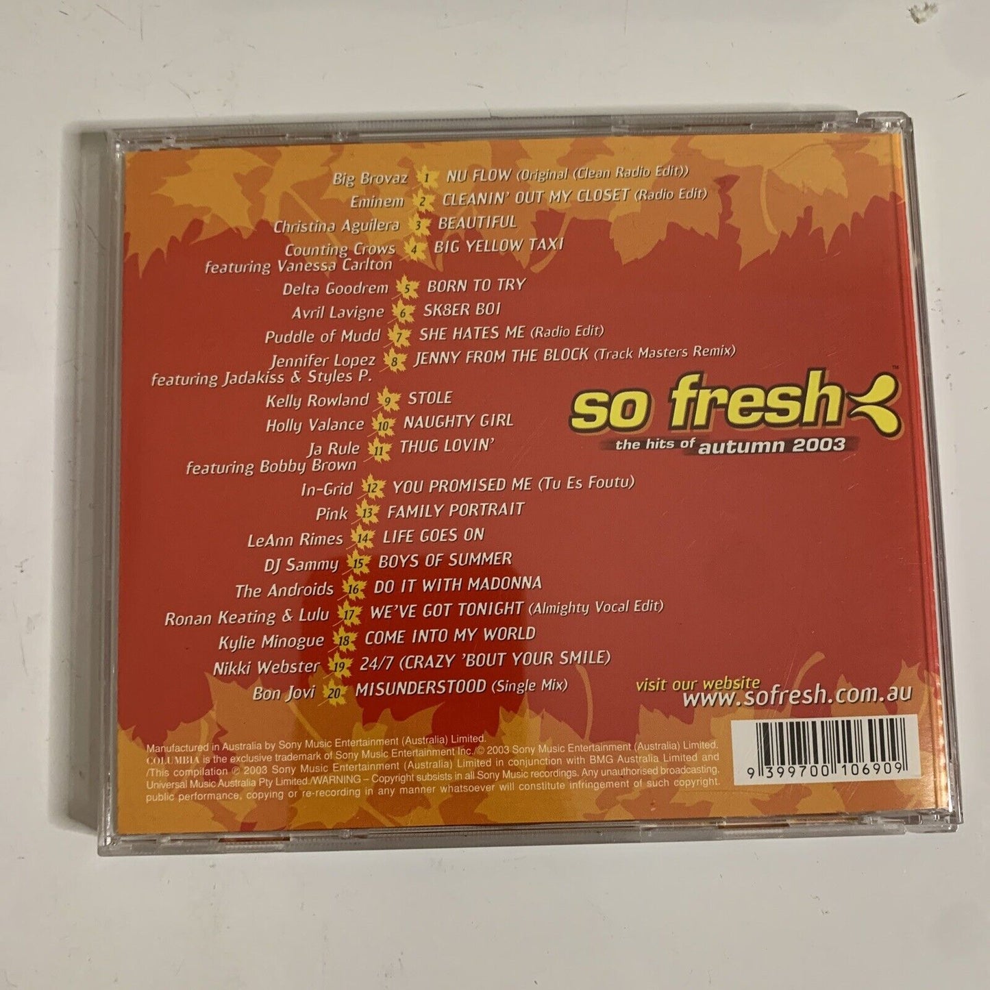 So Fresh: the Hits of Autumn 2003 by Various Artists (CD, 2003) Compilation
