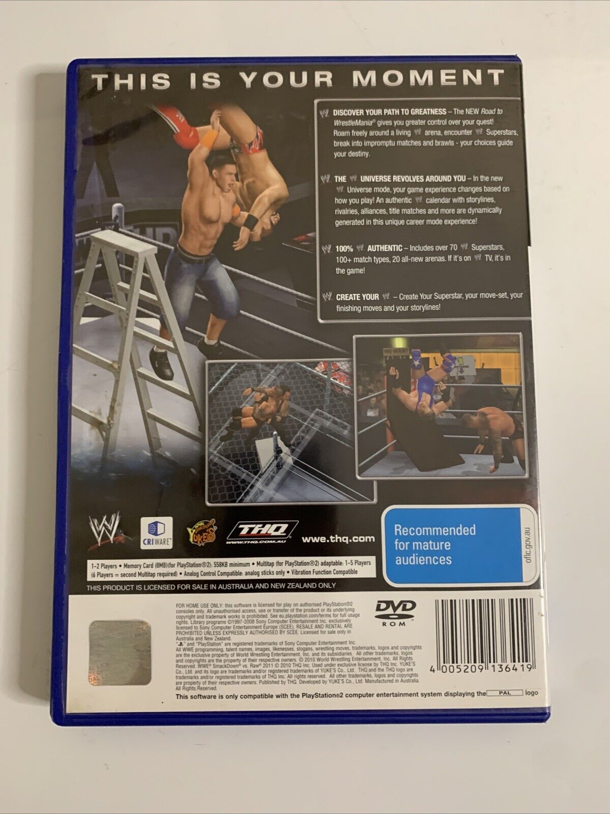 WWE Smackdown Vs Raw 2011 PlayStation 2 PS2 Wrestling Game Complete