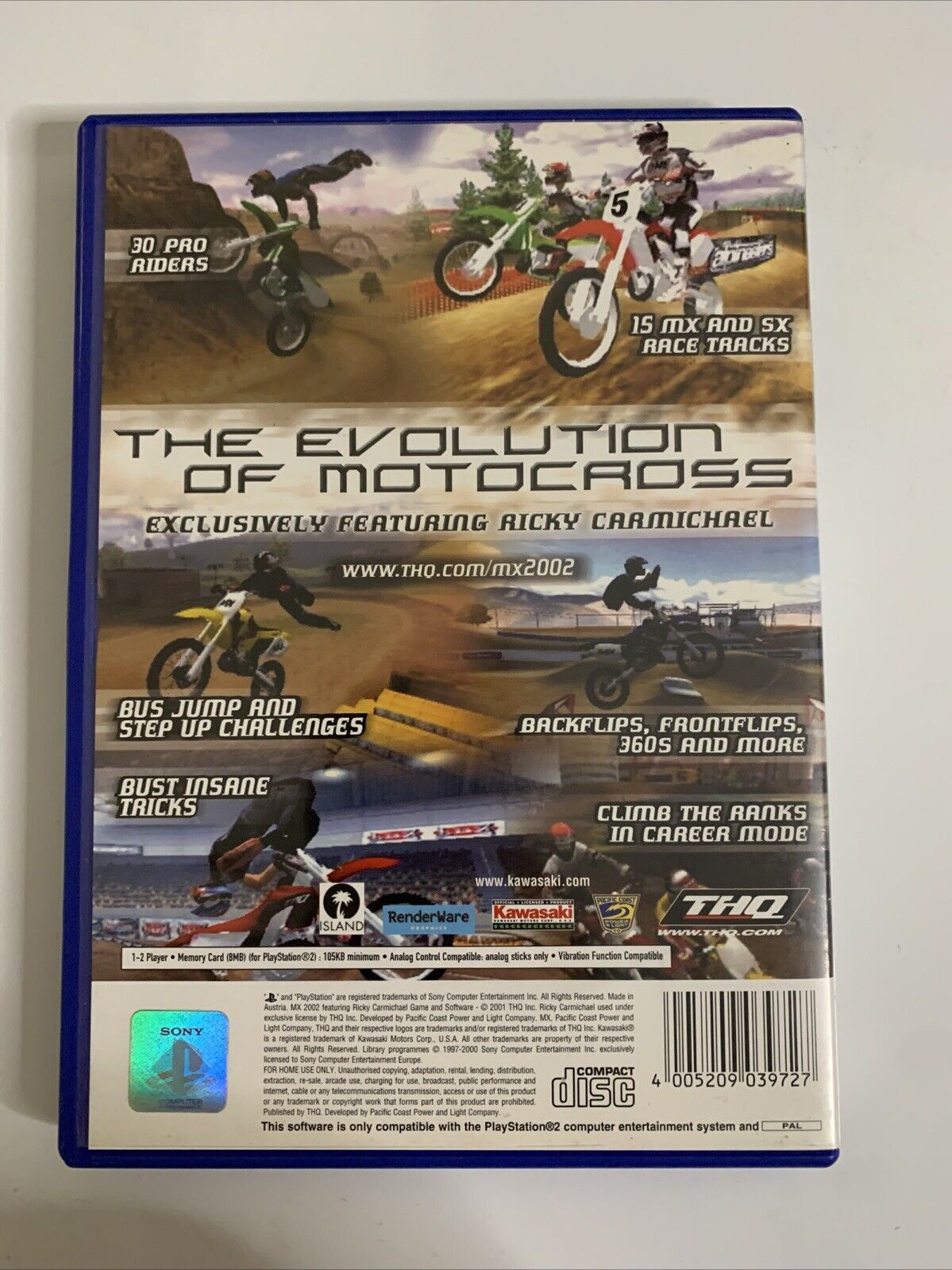 Mx 2002 MX 2002 featuring Ricky Carmichael PS2 Sony PlayStation 2 PAL Game ...