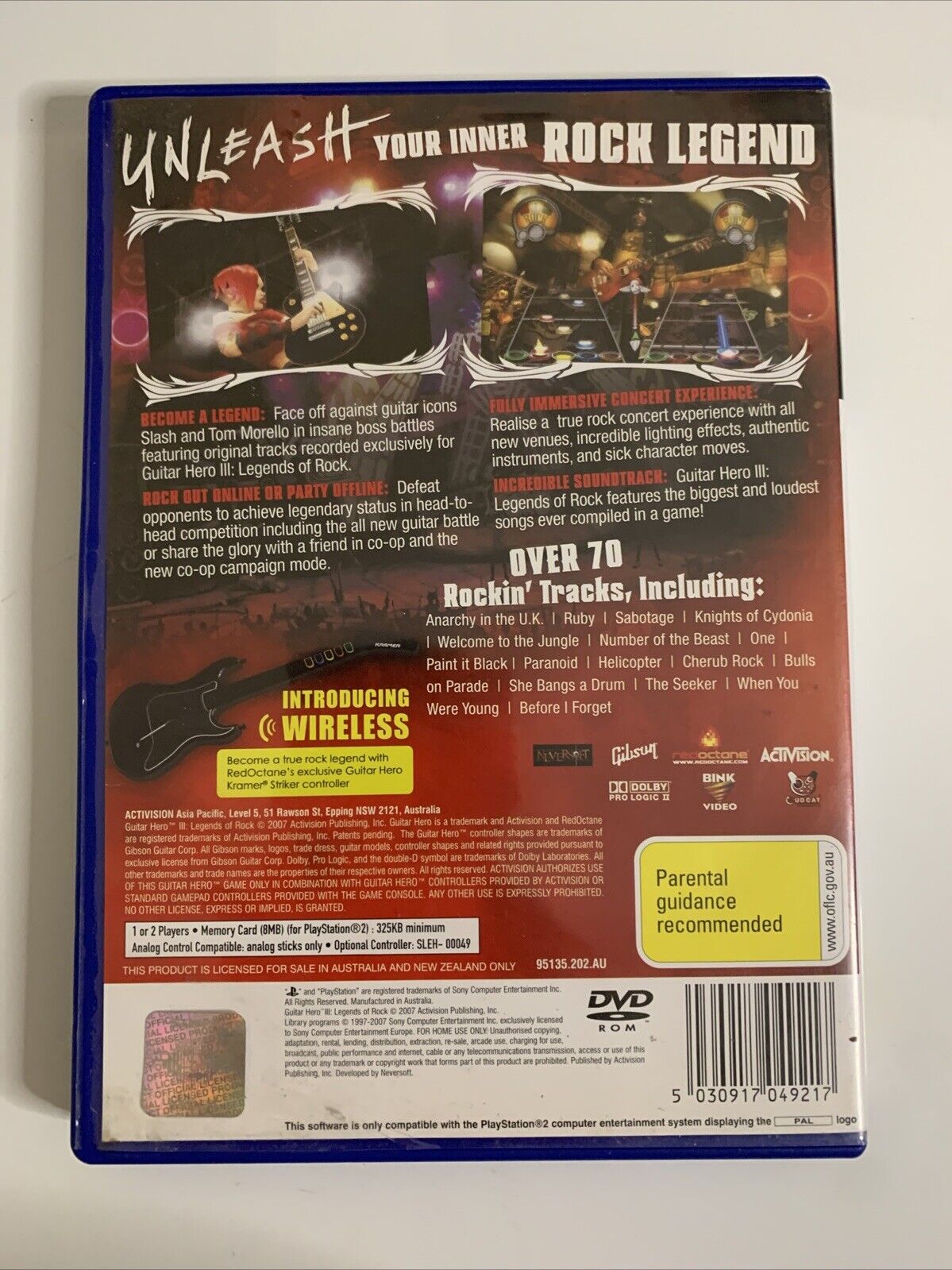 Guitar Hero 3 Legends of Rock  PS2 Playstation 2 PAL 2007 Game Complete