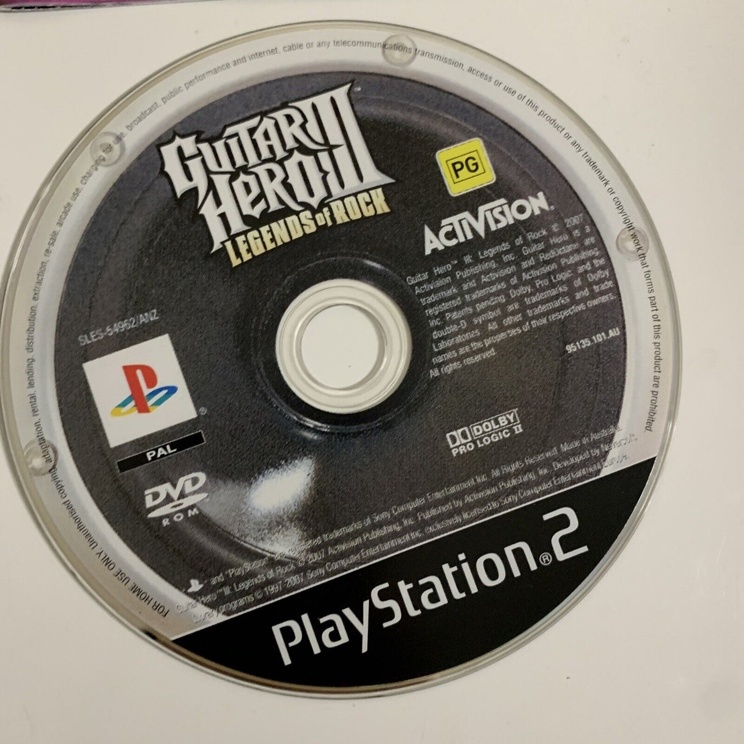 Guitar Hero 3 Legends of Rock  PS2 Playstation 2 PAL 2007 Game Complete