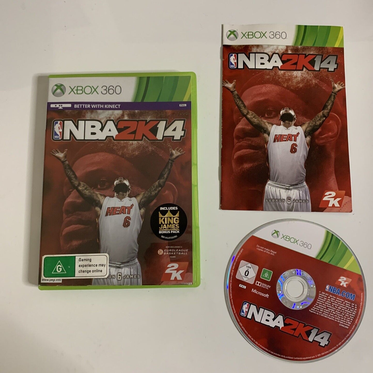 NBA 2k14 Lebron Cover Microsoft XBOX 360 PAL Basketball 2014 Game Complete