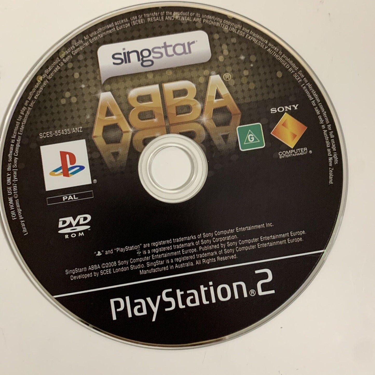 Singstar ABBA PS2 Sony PlayStation 2 PAL 2008 Karaoke Game