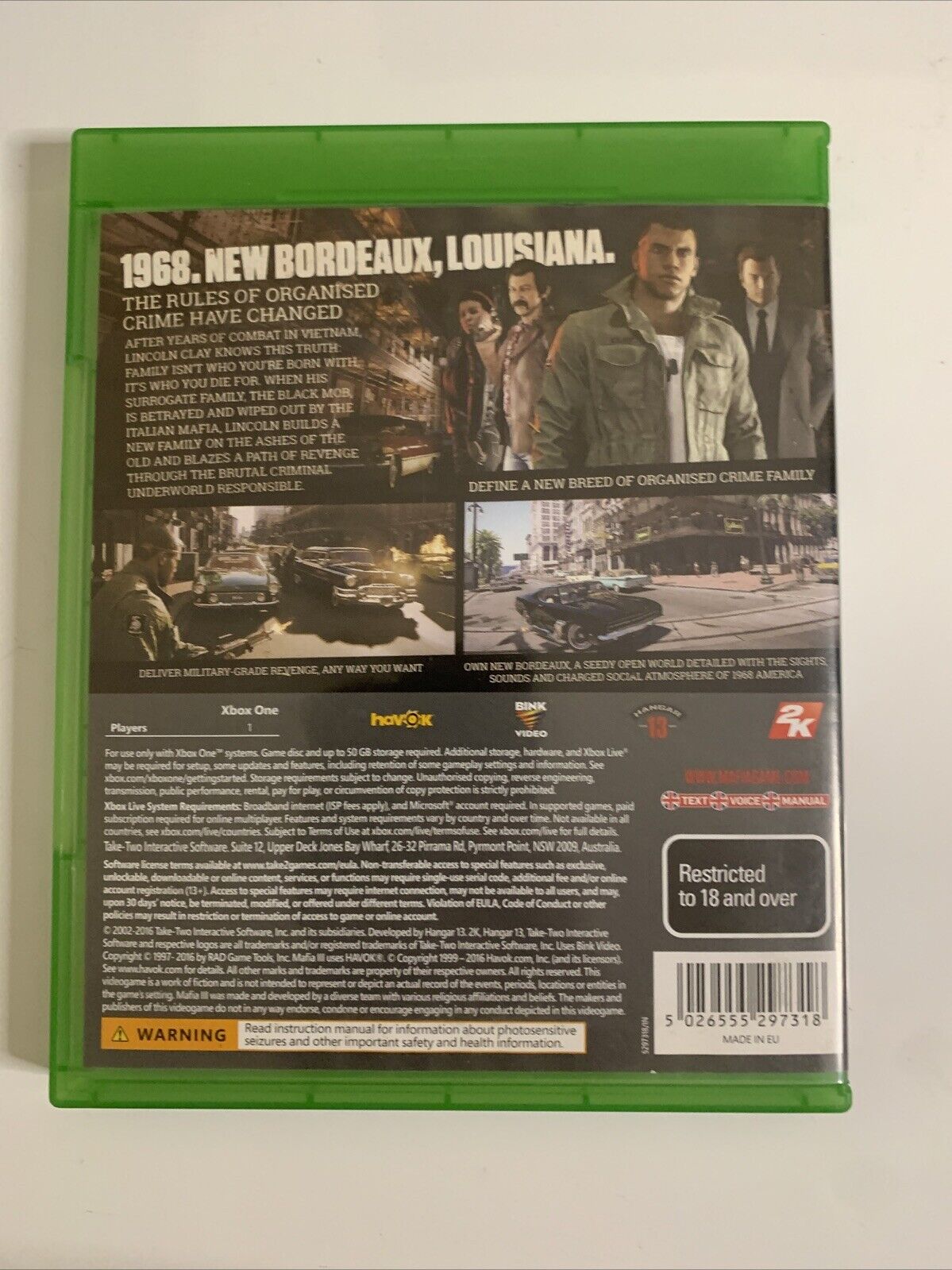 Mafia 3  Microsoft Xbox One with Map 2k Games Complete