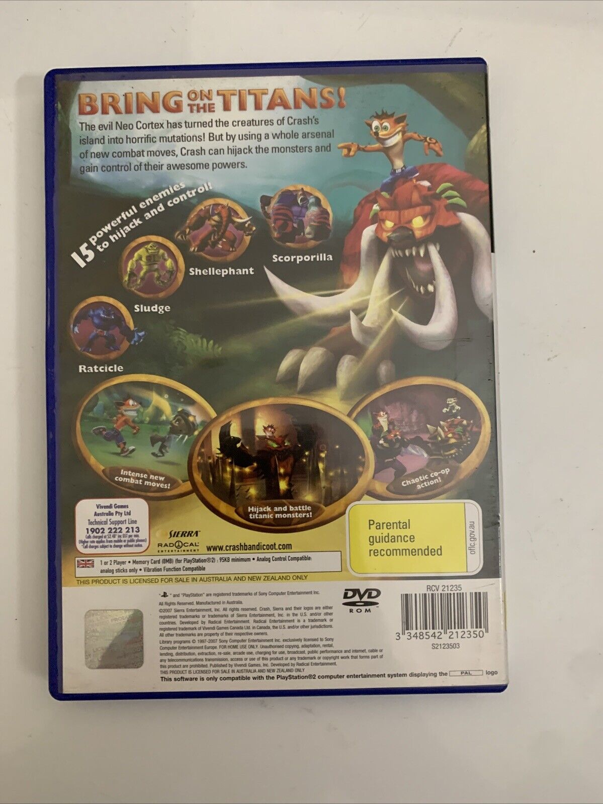 Crash Of The Titans  PS2 Sony PlayStation 2 2007 PAL Game Complete