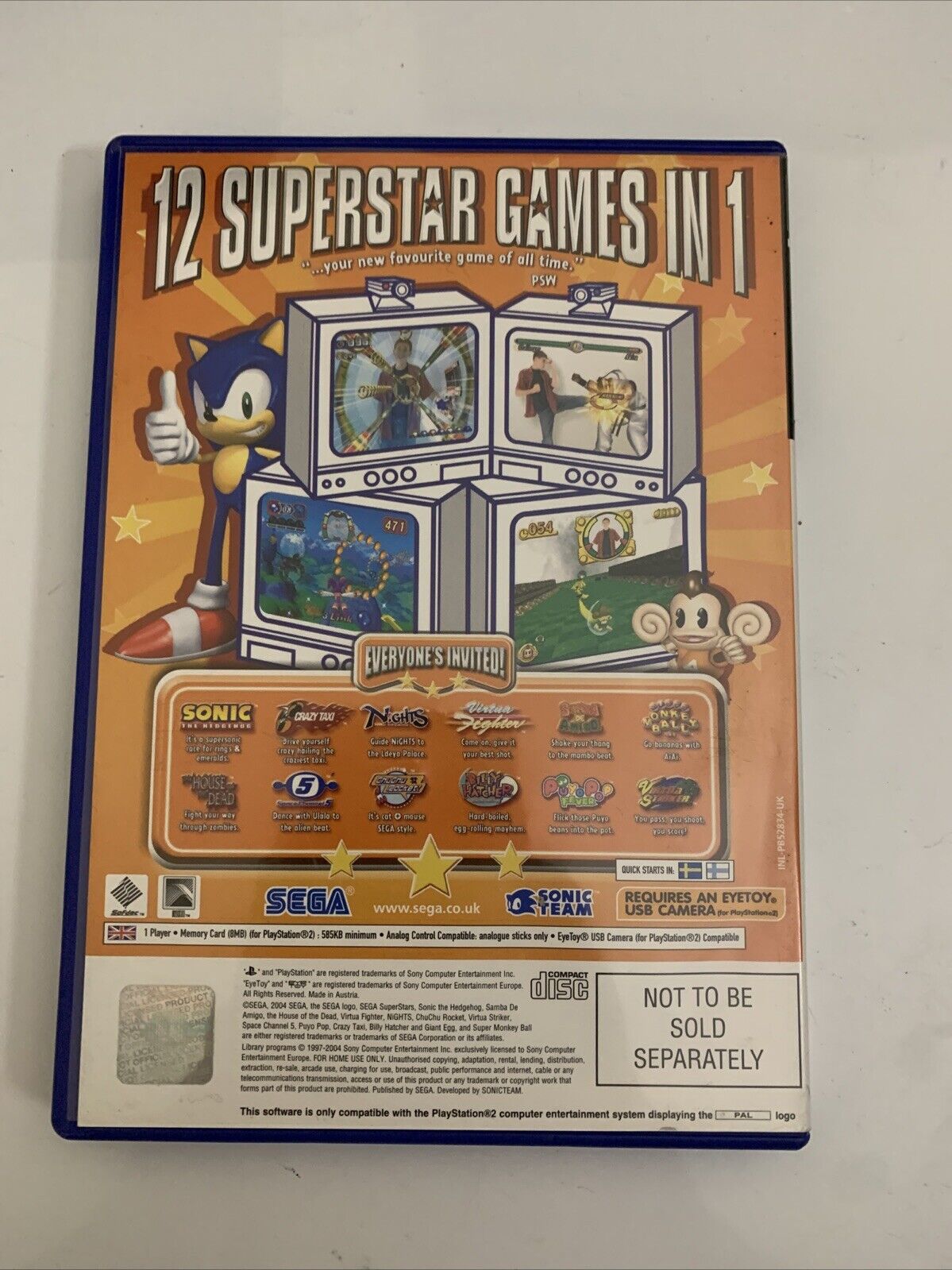 Sega Superstars  PS2 Sony PlayStation 2 PAL 2004 Party + Mini Games