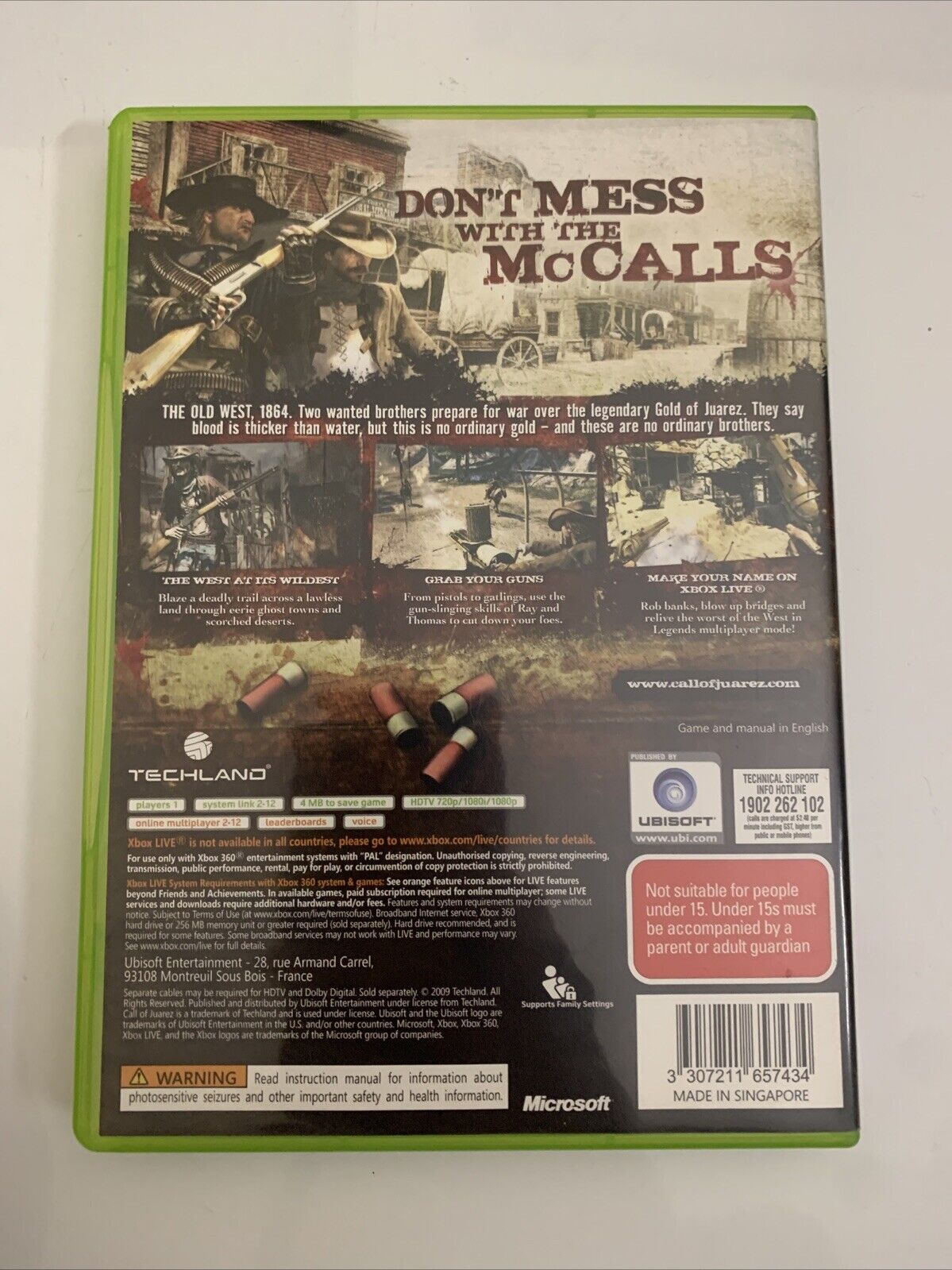 Call Of Juarez : Bound In Blood  Microsoft Xbox 360 PAL 2009 Game Complete