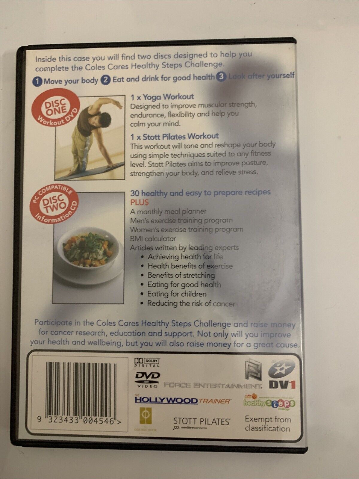 Healthy Steps Coles (DVD, 2-Disc Set) Pilates Yoga & Recipes