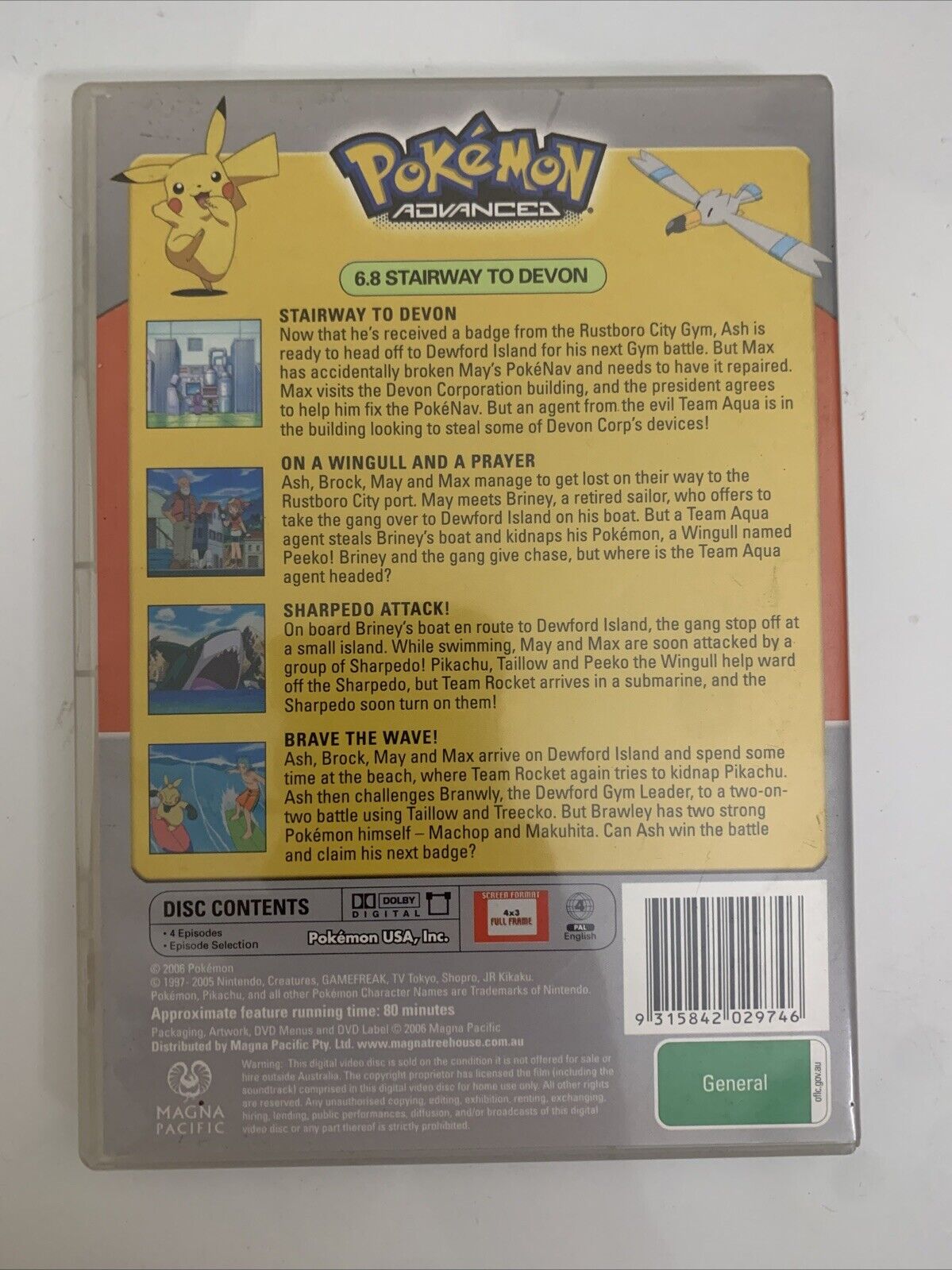 Pokemon Advanced - Stairway to Devon : Vol 6 : Part 8 (DVD, 2004) Region 4