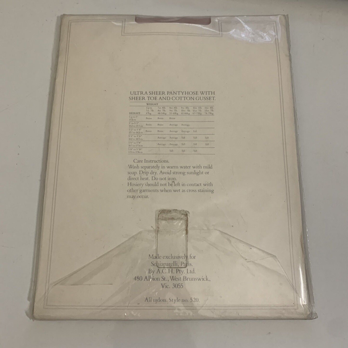 Schiaparelli Collant Ultra Sheer Pantyhose Pink Orchard Average 12 Denier No.520