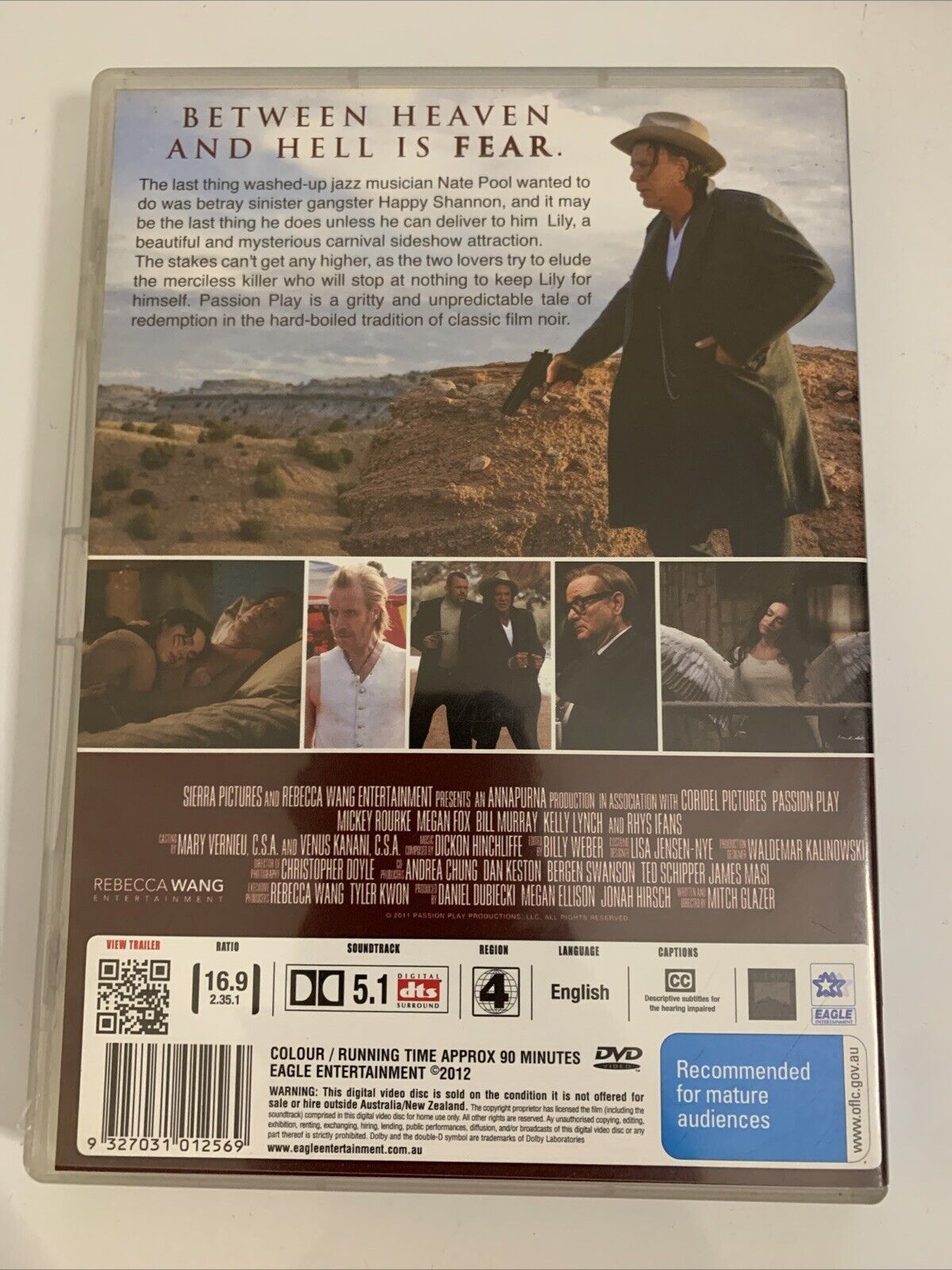 Passion Play (DVD, 2010) Mickey Rourke, Megan Fox, Bill Murray Region 4