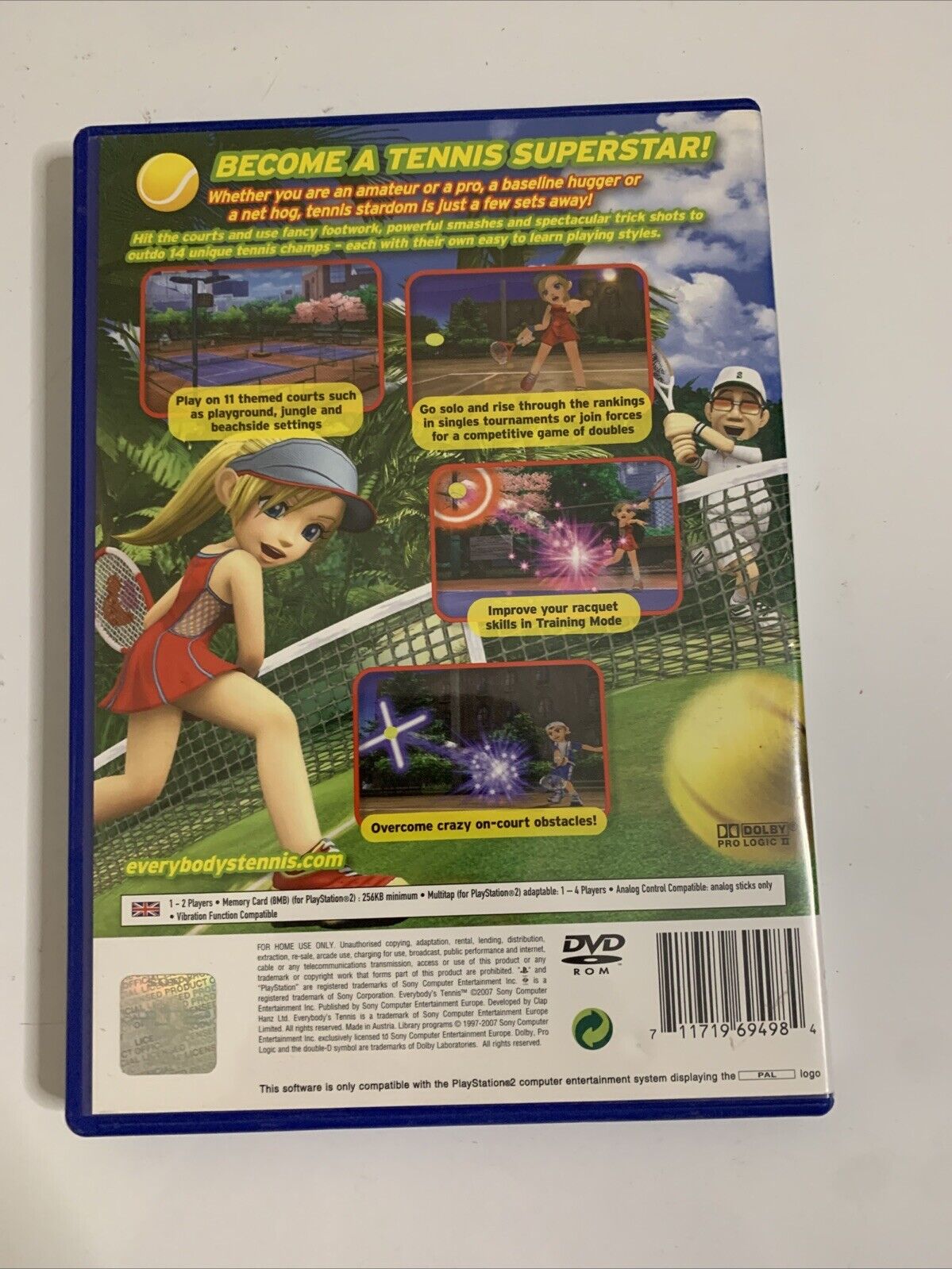 Everybody's Tennis PS2 Sony PlayStation 2 PAL 2000 Game Complete
