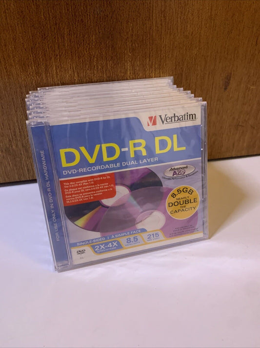 9x Verbatim DVD-R DL 8.5GB Blank Recordable Media NEW