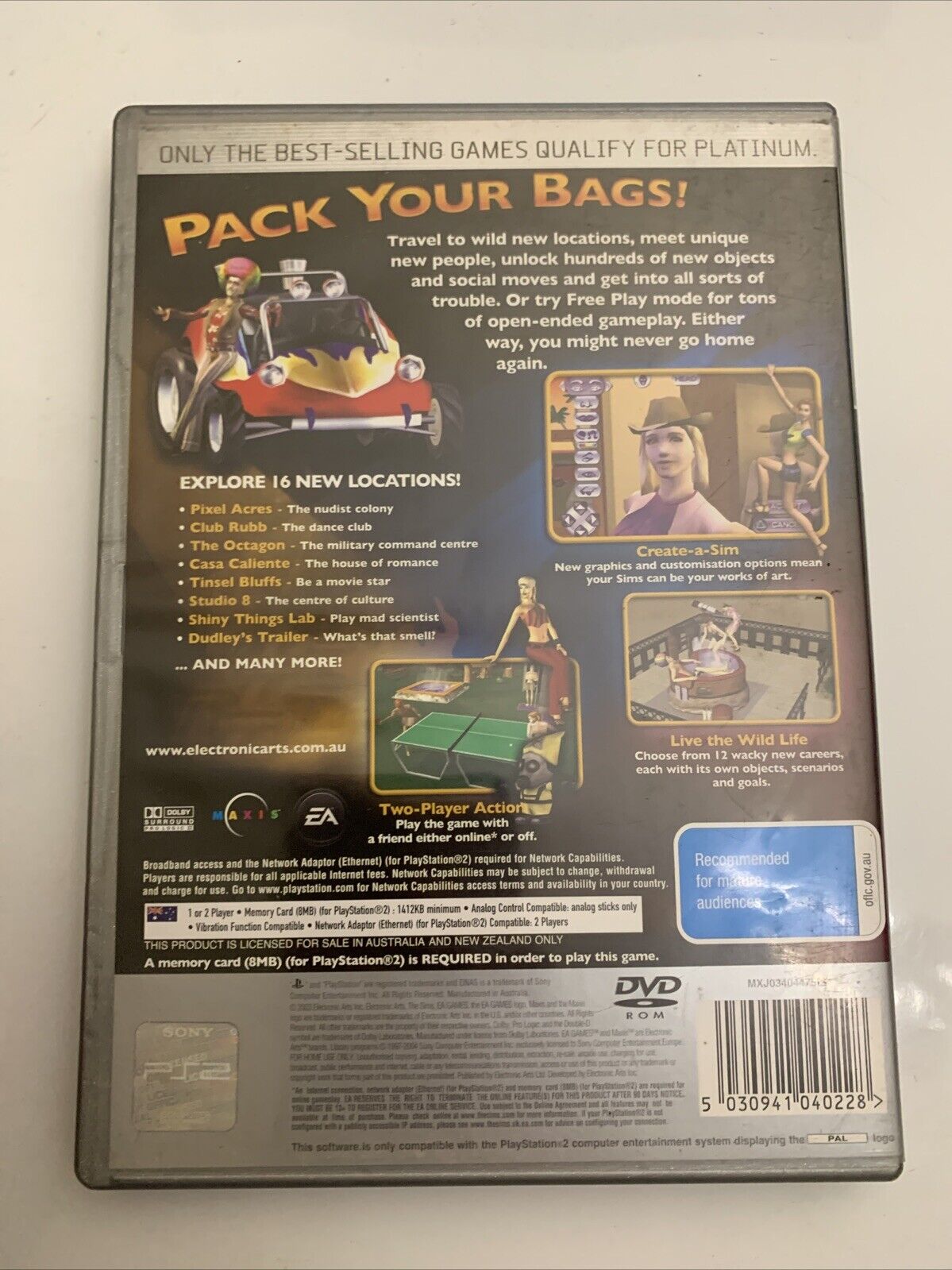 The Sims Bustin Out Platinum PS2 Sony PlayStation PAL 2003 Game