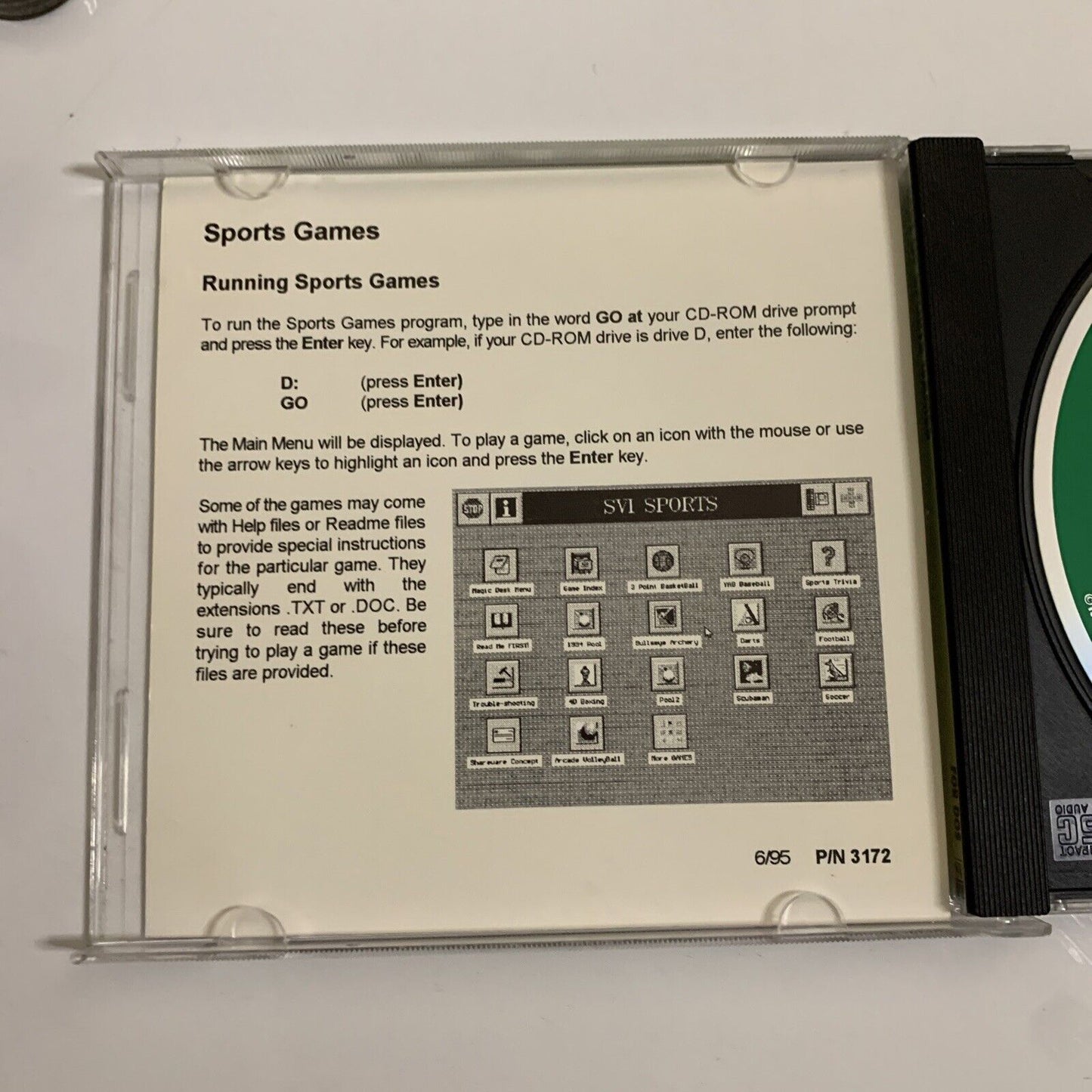 Best Of Sports Games PC CD-ROM For DOS Vintage Software