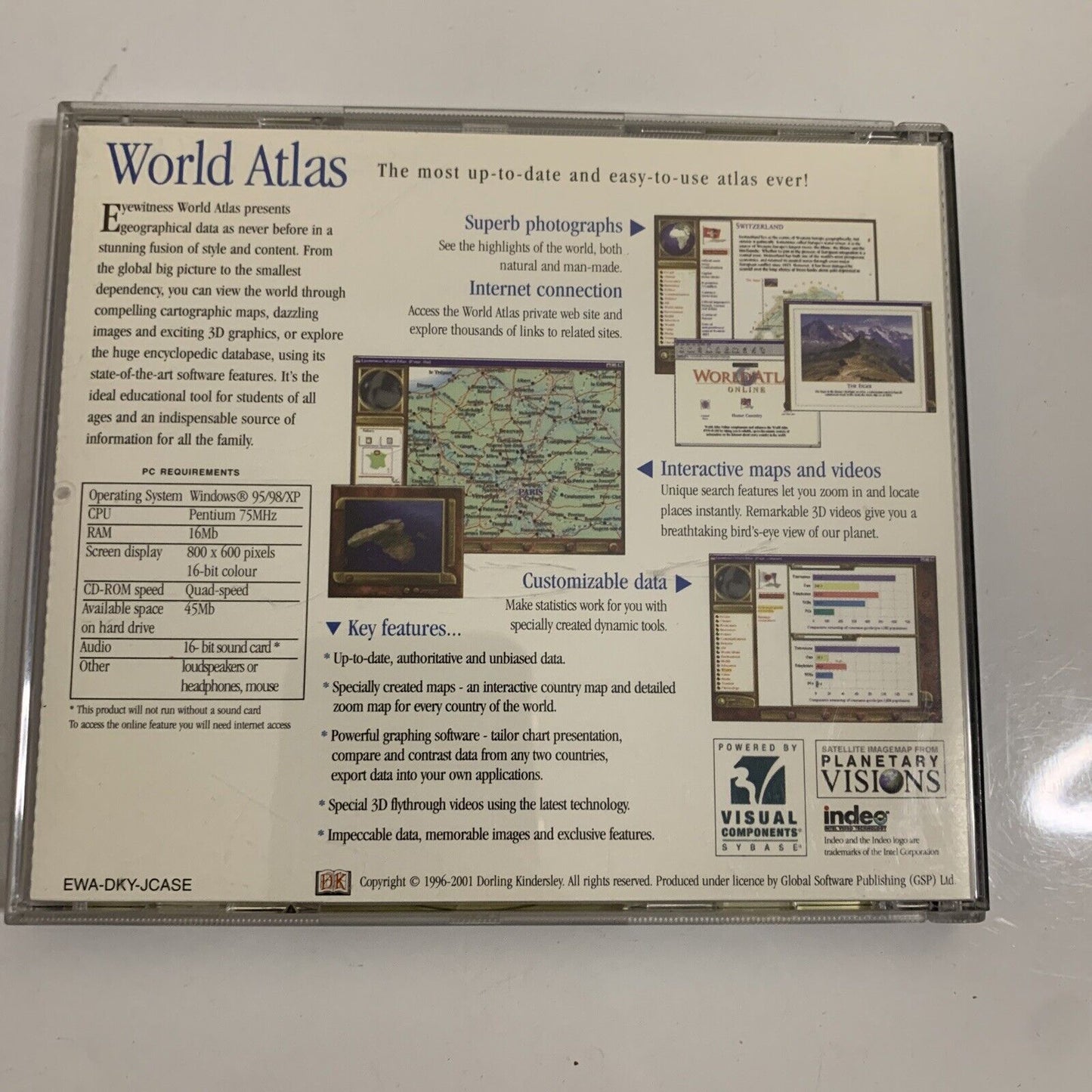 World Atlus - The Essential Encyclopedic Reference Atlas PC CD Software Vintage