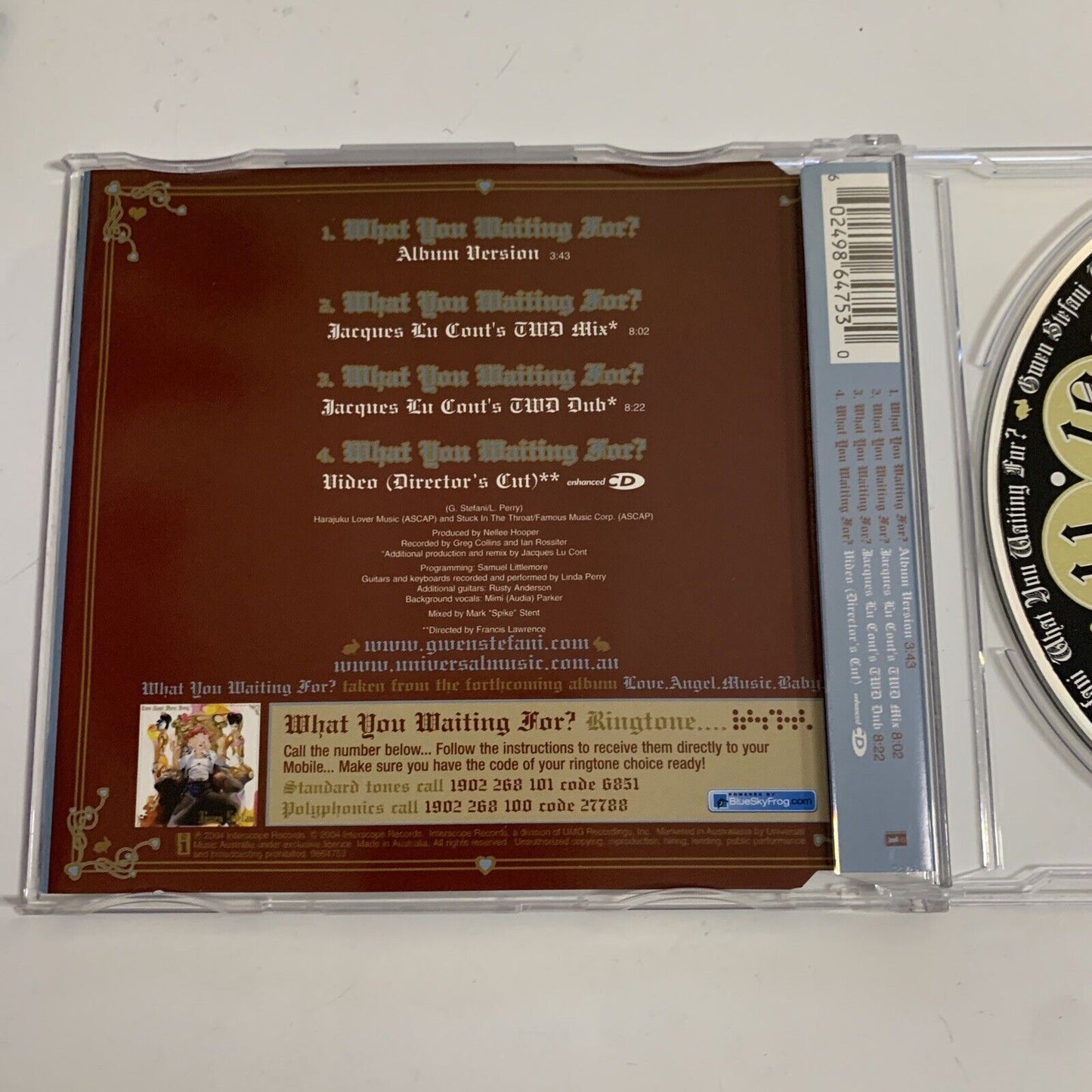 What You Waiting For by Gwen Stefani (CD, Enhanced, 2004)