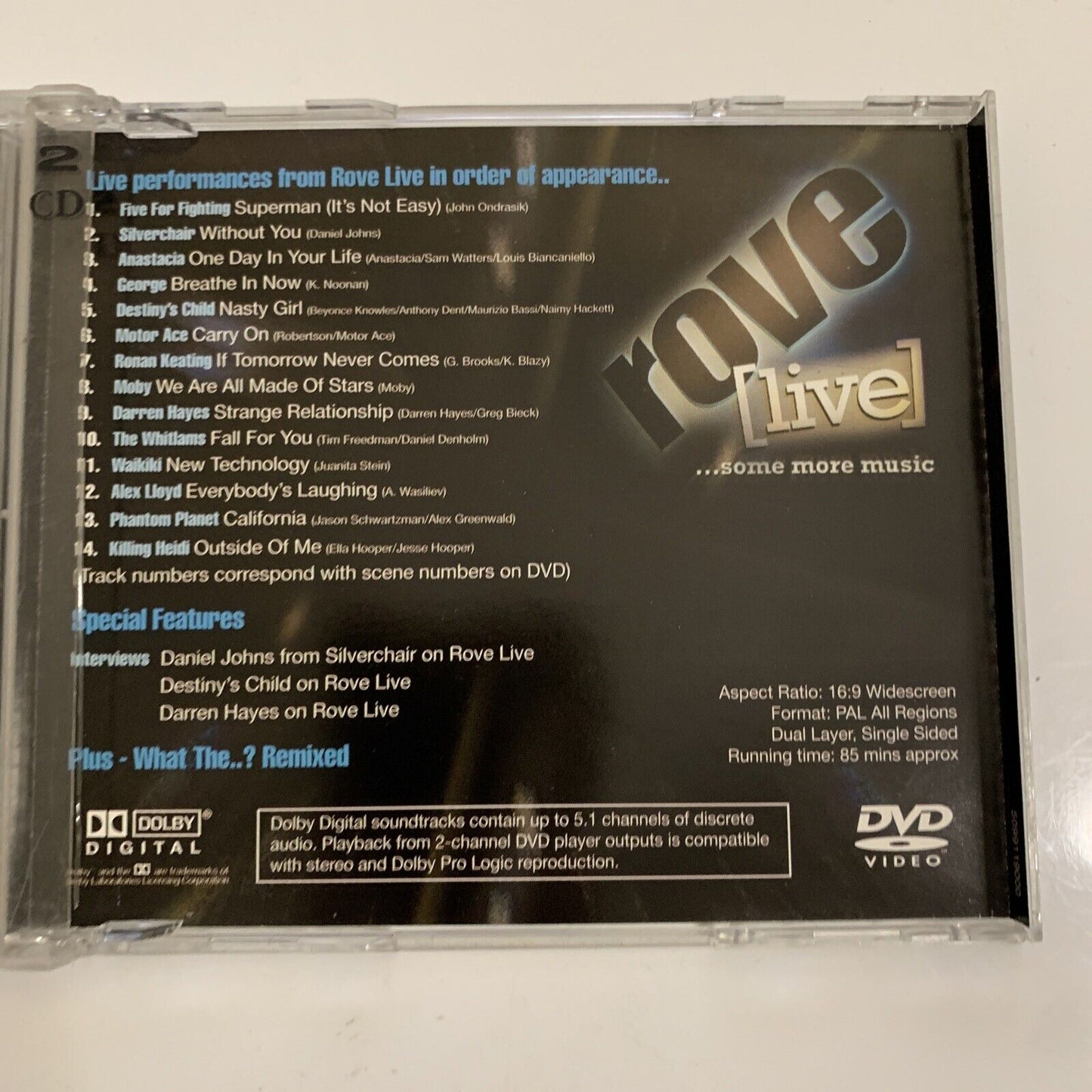 Rove [Live] Some More Music (CD + DVD, 2-Disc Set, 2002)
