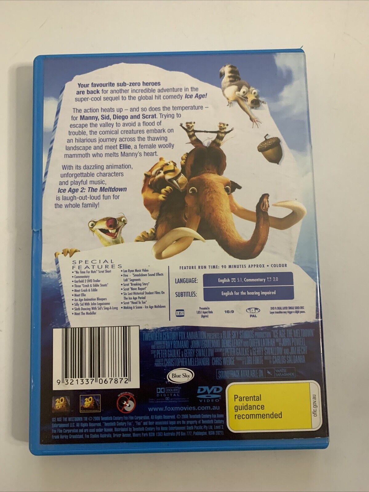 Ice Age 2 - The Meltdown (DVD, 2006) Animated Film Region 4