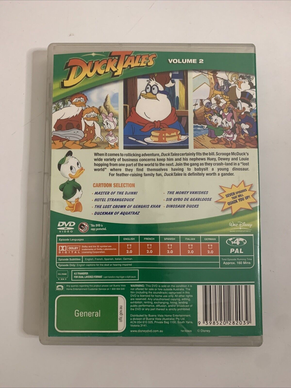 Ducktales : Volume 2 (DVD, 1987) Disney Animation Region 4