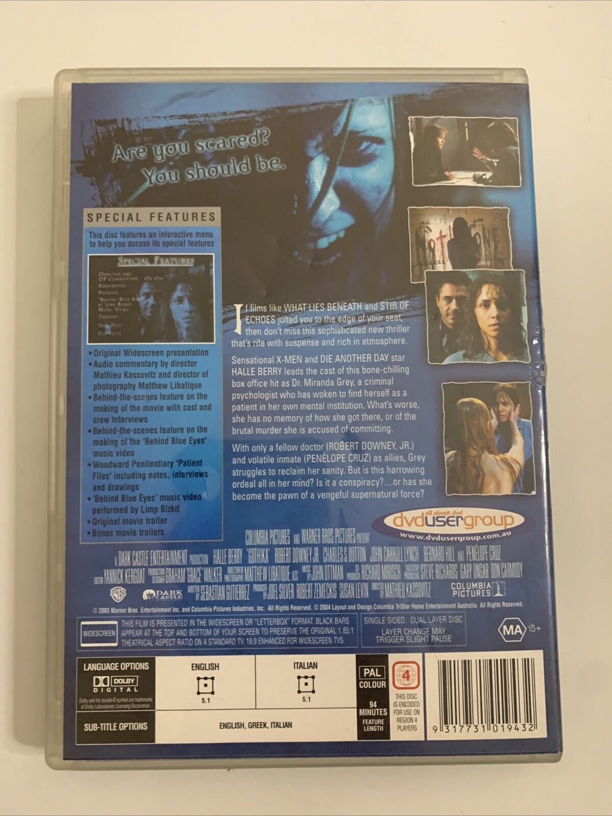 Gothika (DVD, 2003) Halle Berry, Robert Downey Jr Horror Film Region 4