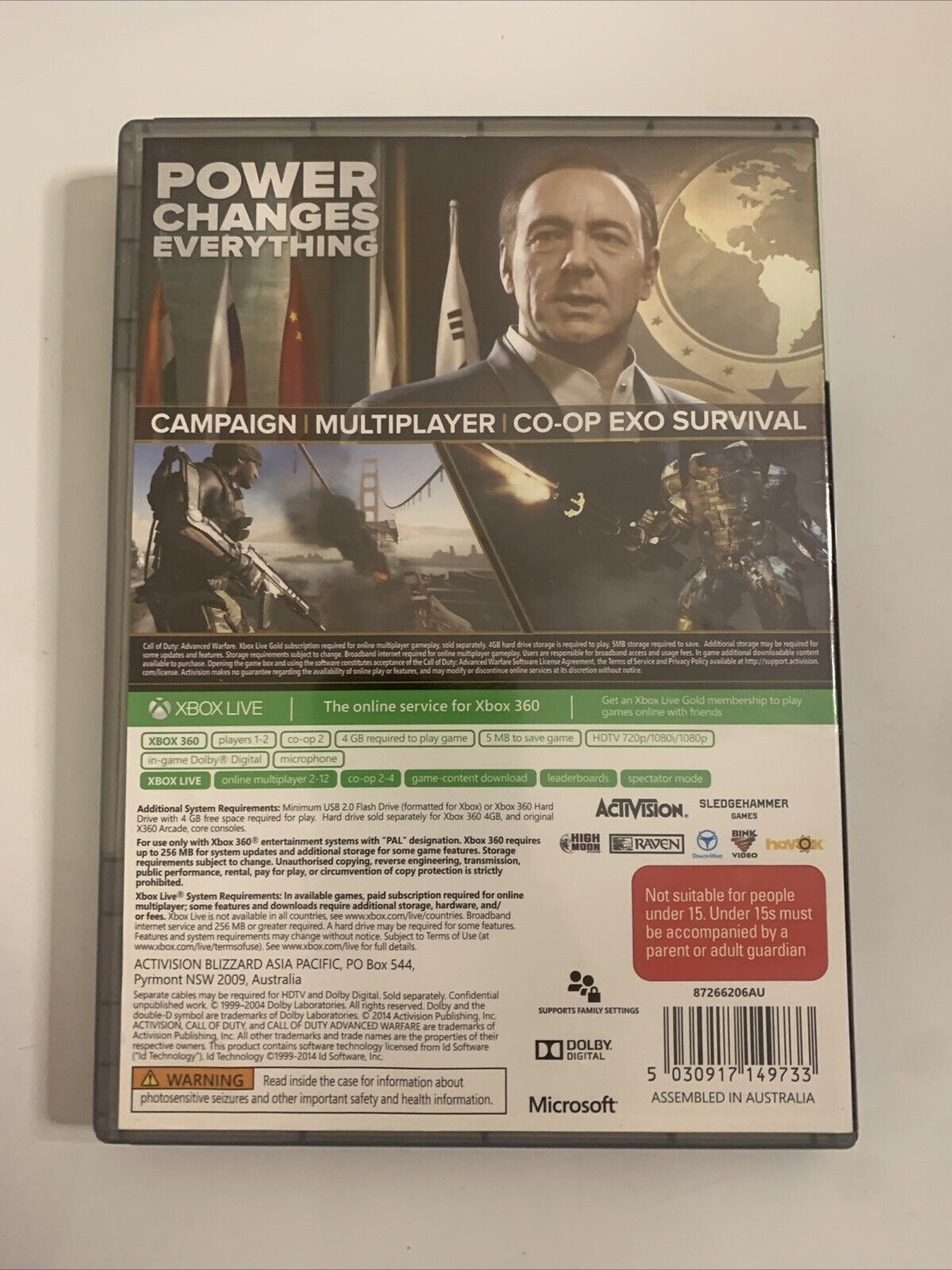 Call of Duty Advanced Warfare  Microsoft XBOX 360 PAL 2014 Game