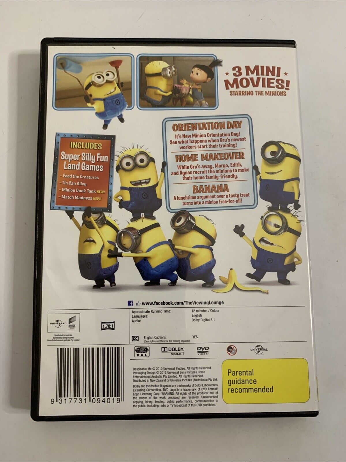 Despicable Me Presents Minion Madness (DVD, 2013) Region 4