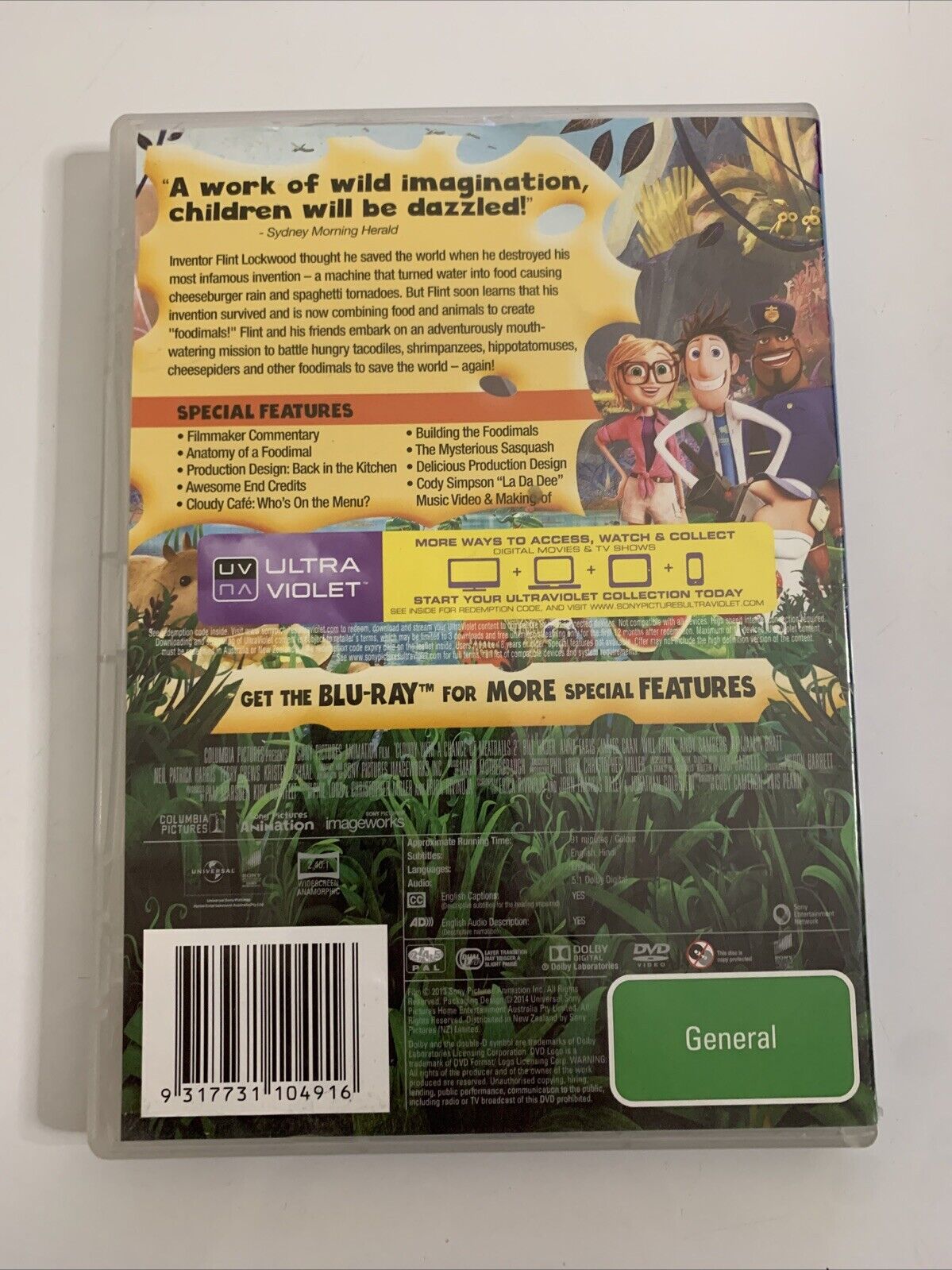 Cloudy with a Chance of Meatballs 2 (DVD, 2013) Animated Film Region 4