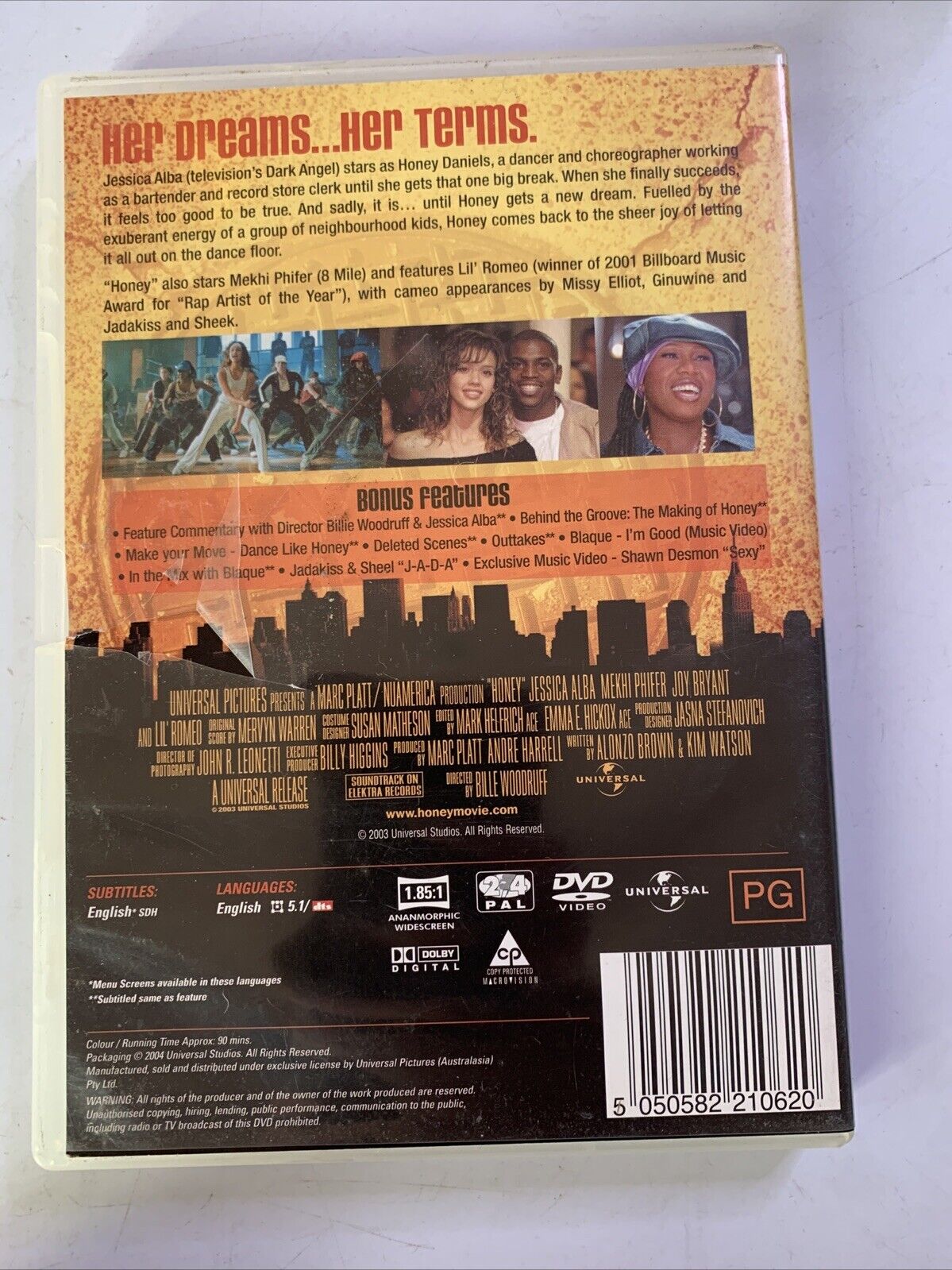 Honey (DVD, 2003) Jessica Alba Region 4
