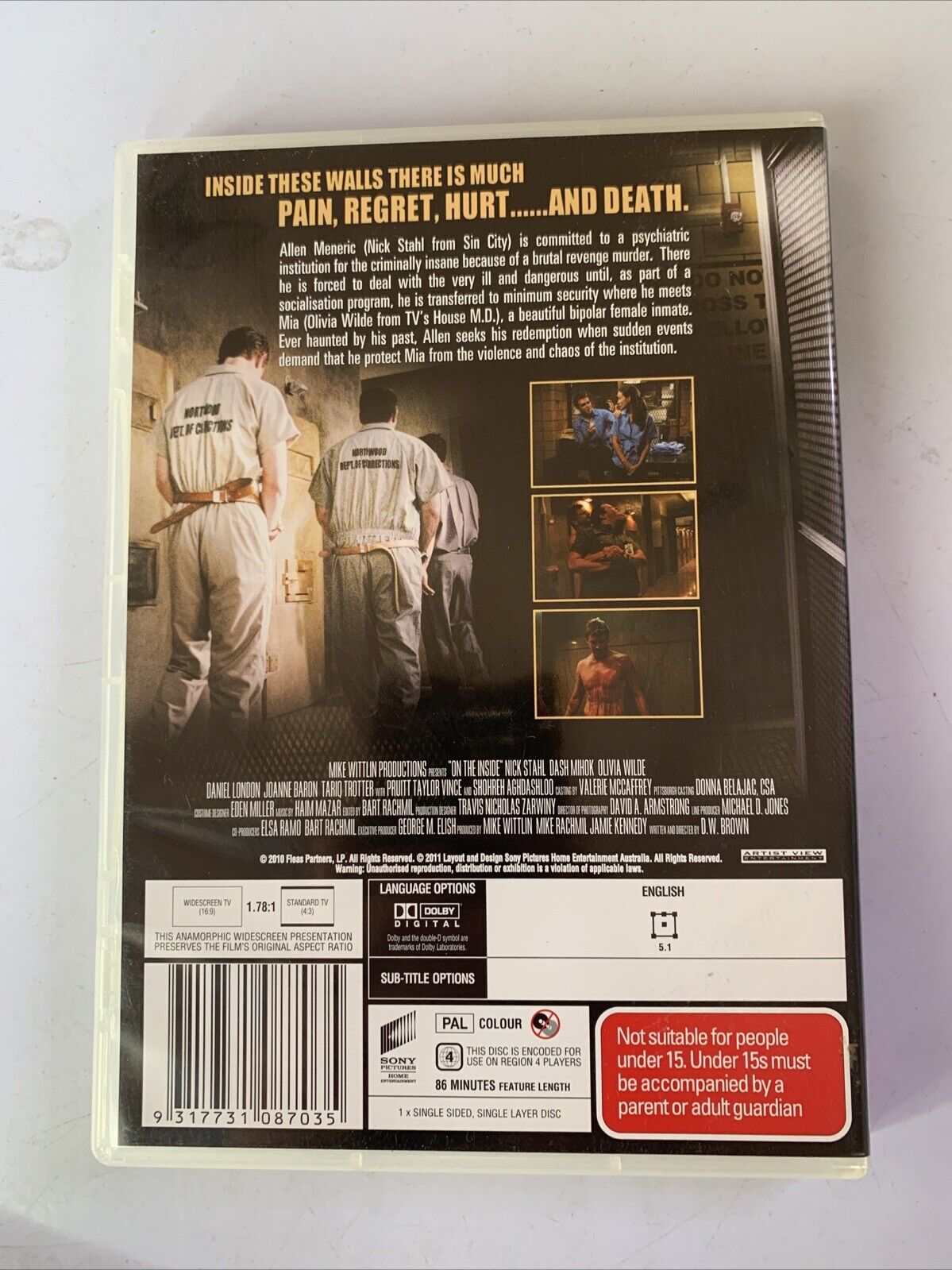On The Inside (DVD, 2011) Nick Stahl, Dash Mihok, Olivia Wilde  Region 4
