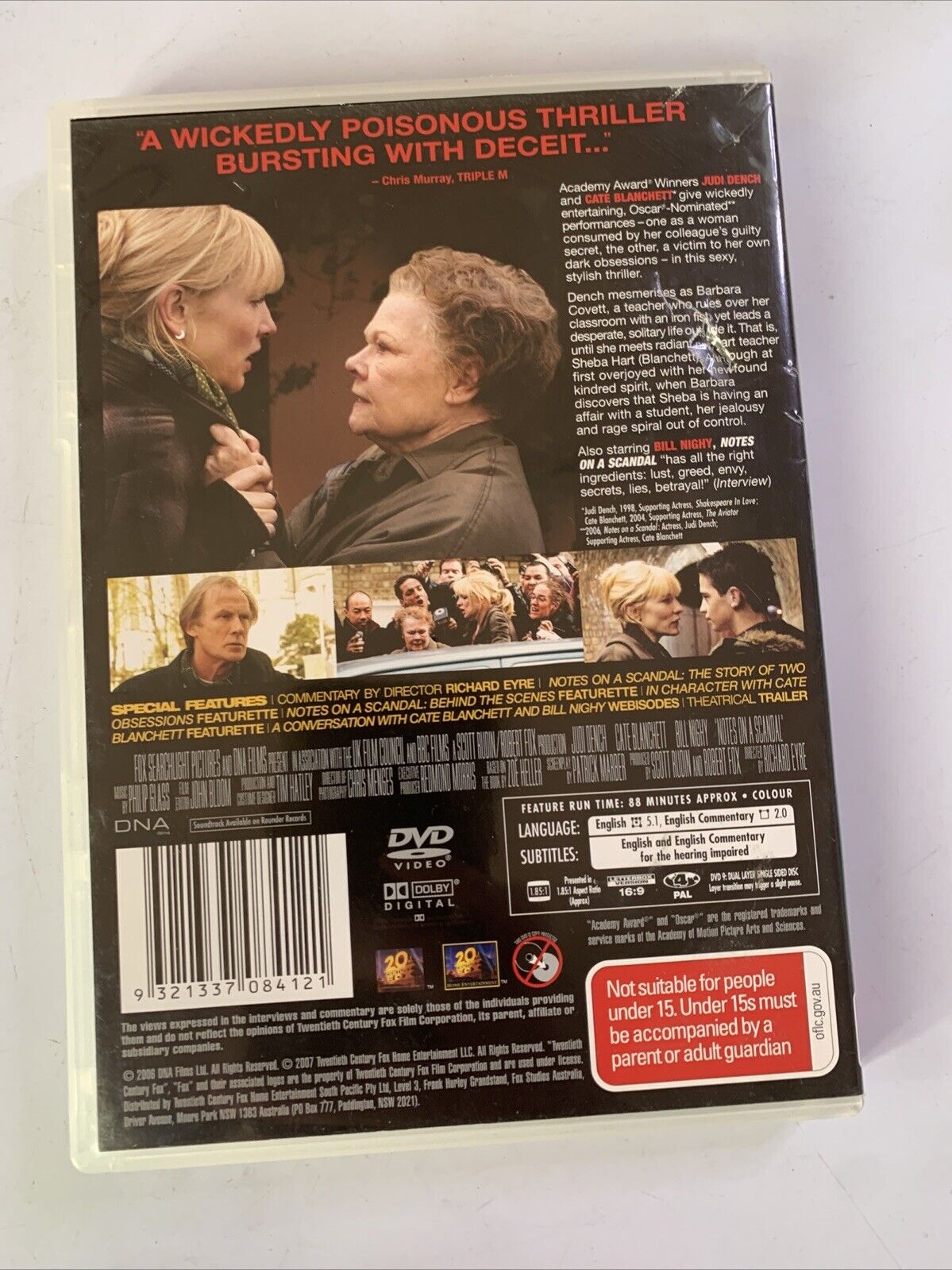 Notes On A Scandal (DVD, 2006) Judi Dench, Cate Blanche Region 4