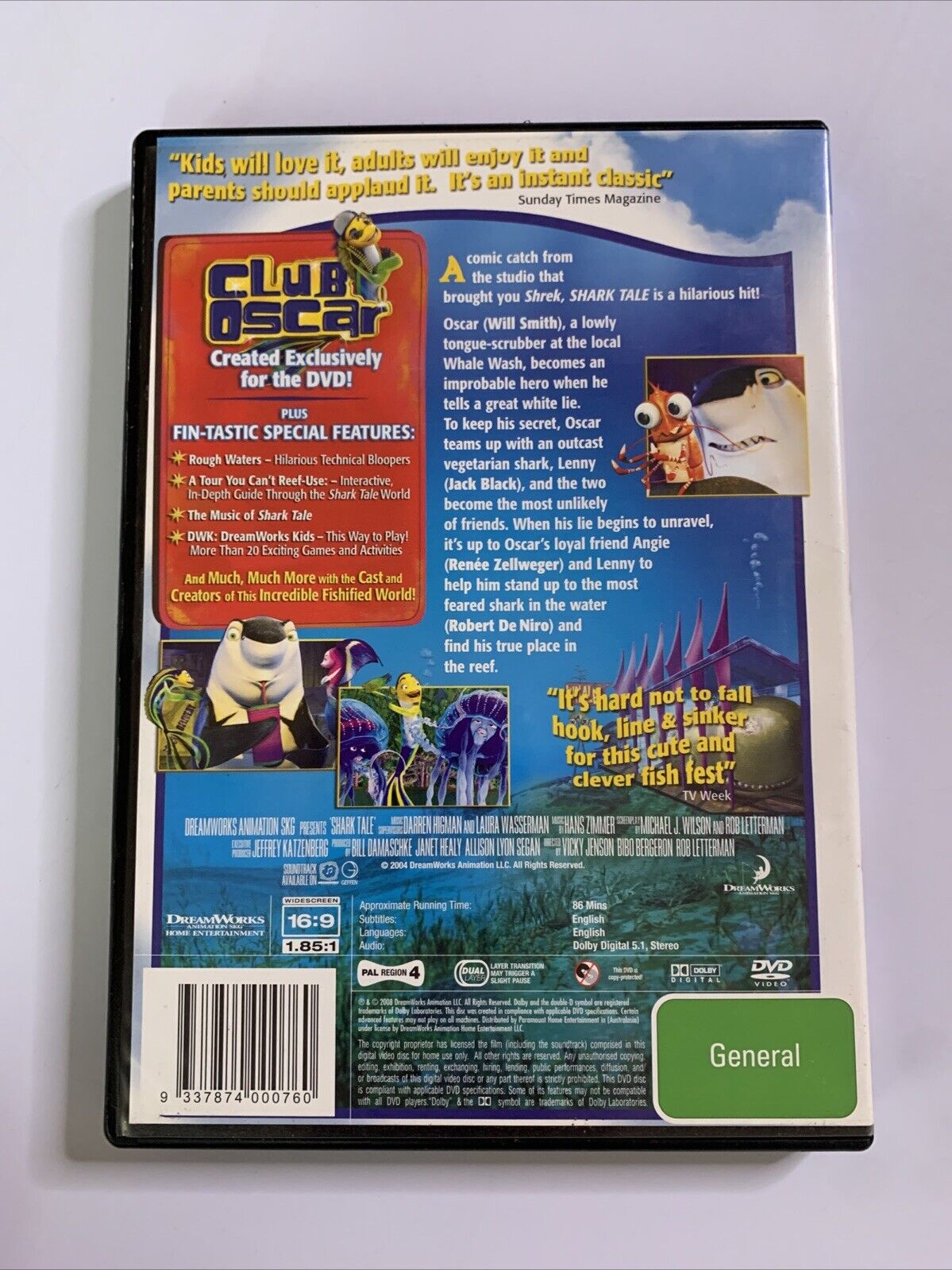 Shark Tale (DVD, 2004) Dreamworks Animation Region 4