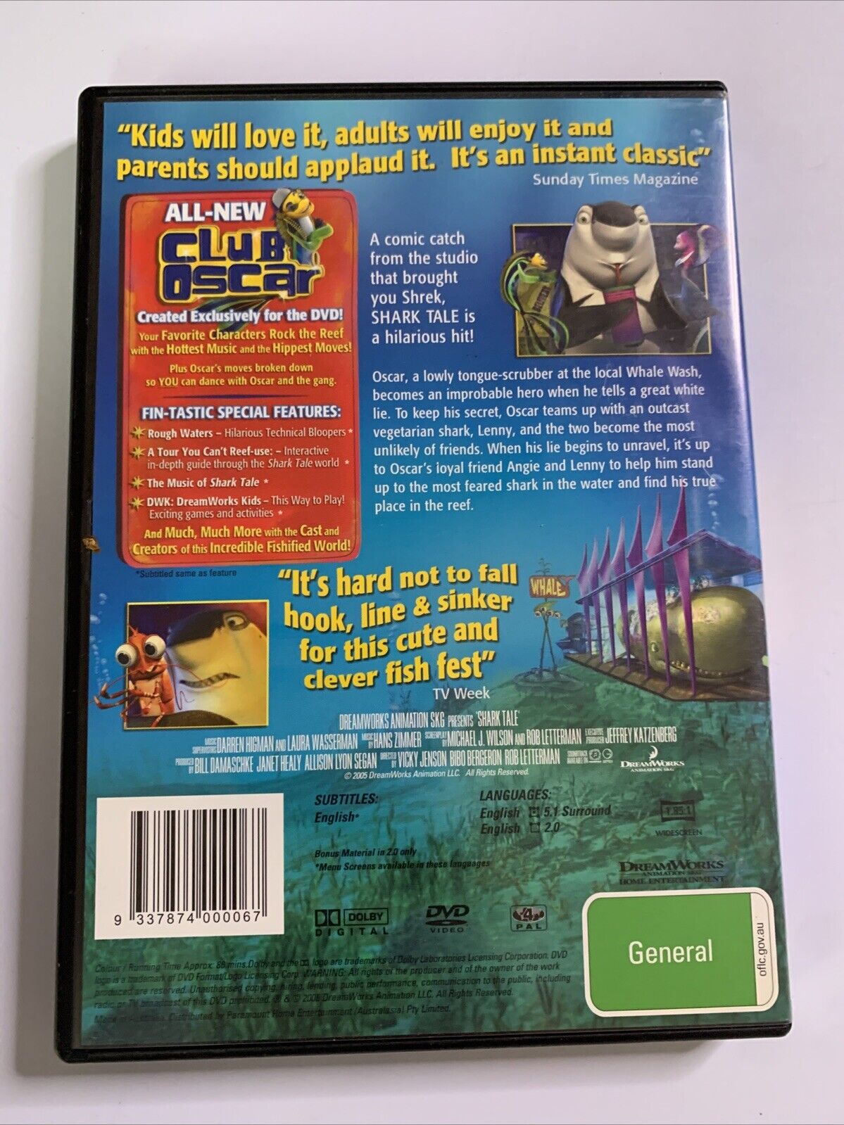 Shark Tale (DVD, 2004) Animation Dreamworks Region 4