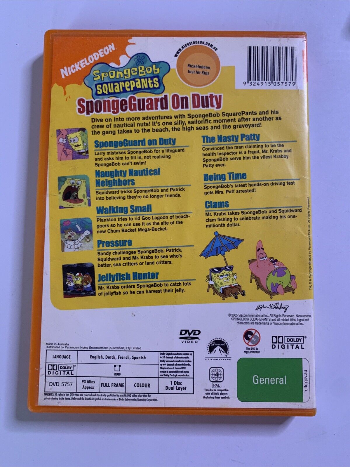 SpongeBob SquarePants - Sponge Guard on Duty (DVD, 1999) Region 4