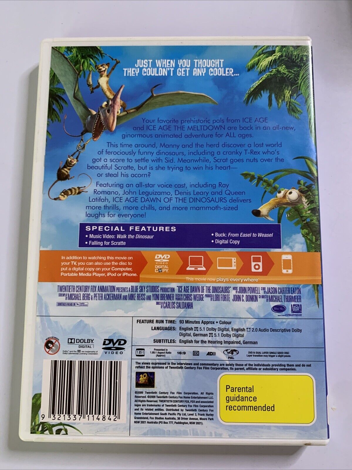 Ice Age 3 Dawn Of The Dinosaurs (DVD, 2009) Animated Film Region 4