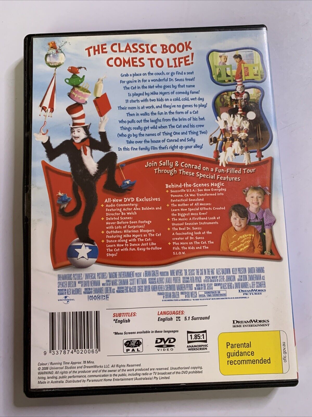 The Cat In The Hat (DVD, 2003) Mike Myers Region 4