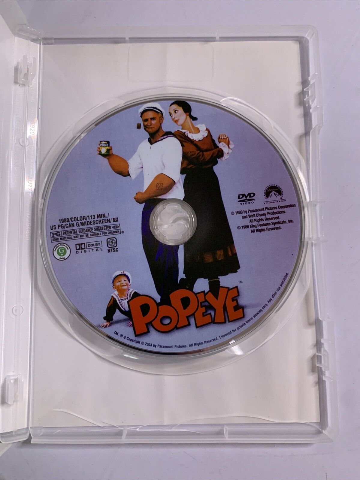 Popeye (DVD, 1980) Robin Williams, Shelley Duvall All Regions