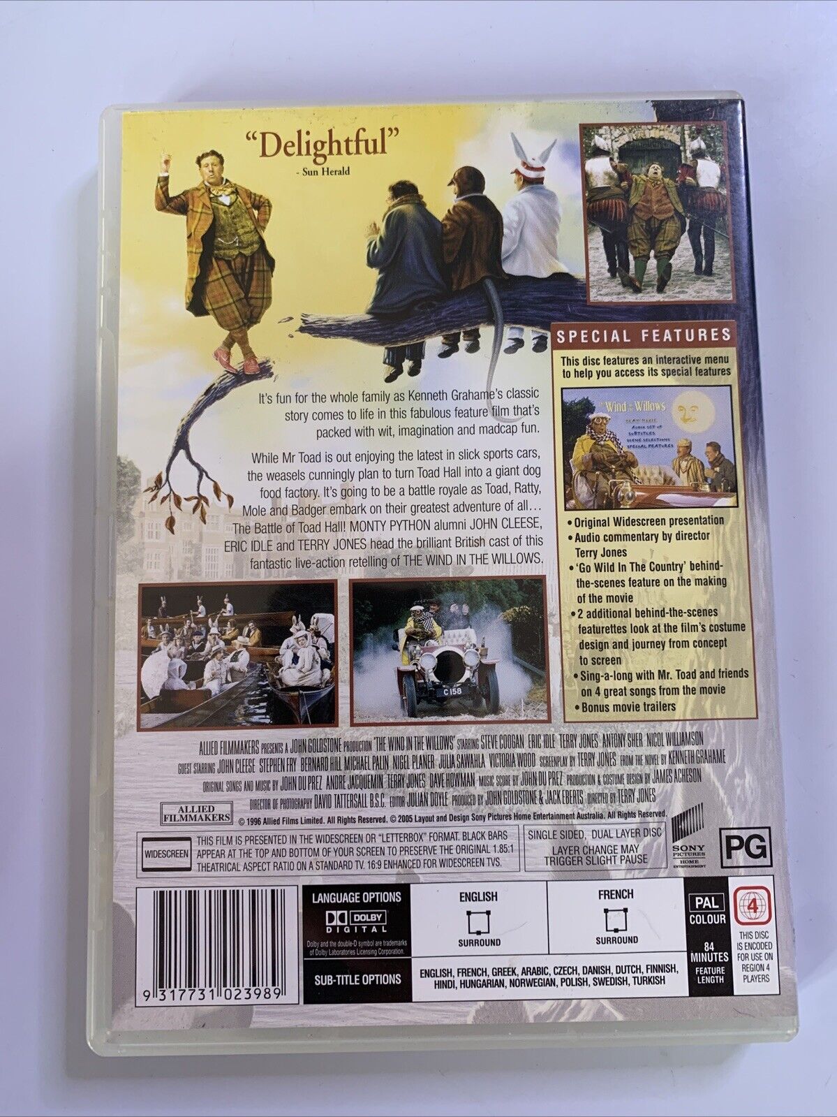 The Wind In The Willows (DVD, 1996) Michael Palin Eric Idle Terry Jones Region 4