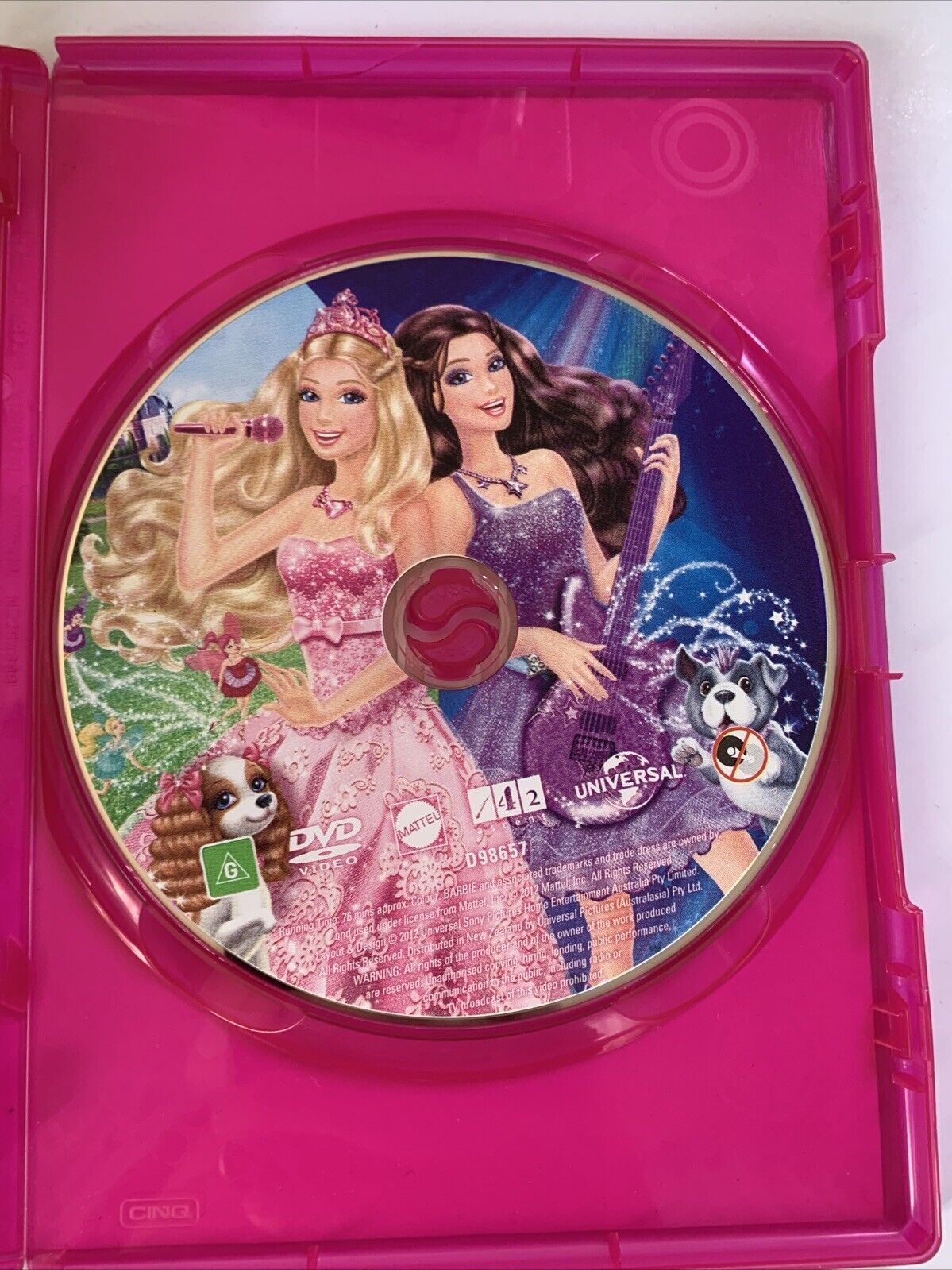 Barbie - The Princess & The Popstar (DVD, 2012) Animation Region 4