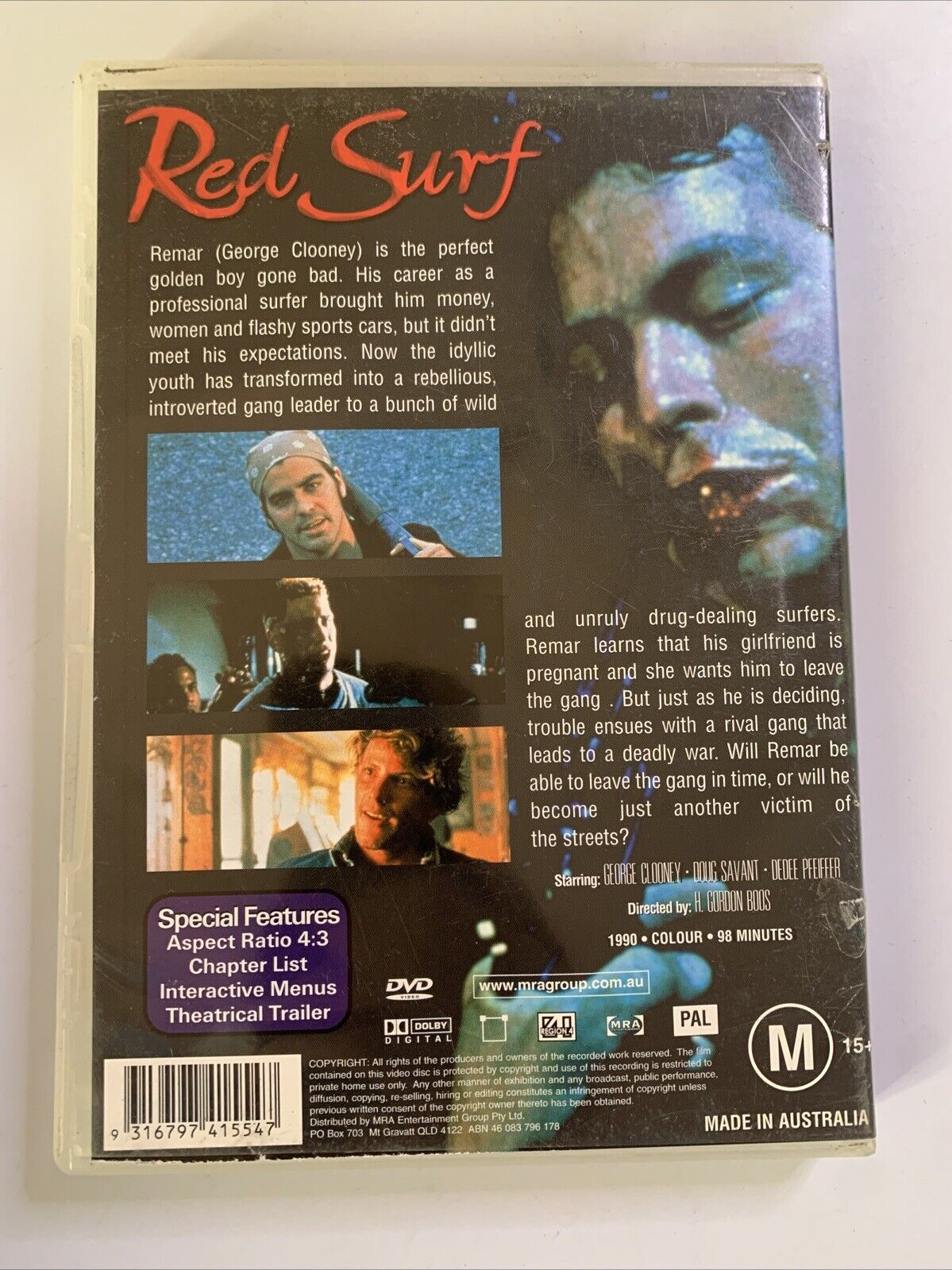 Red Surf (DVD, 1989) George Clooney, Doug Savant, Dedee Pfeiffer Region 4